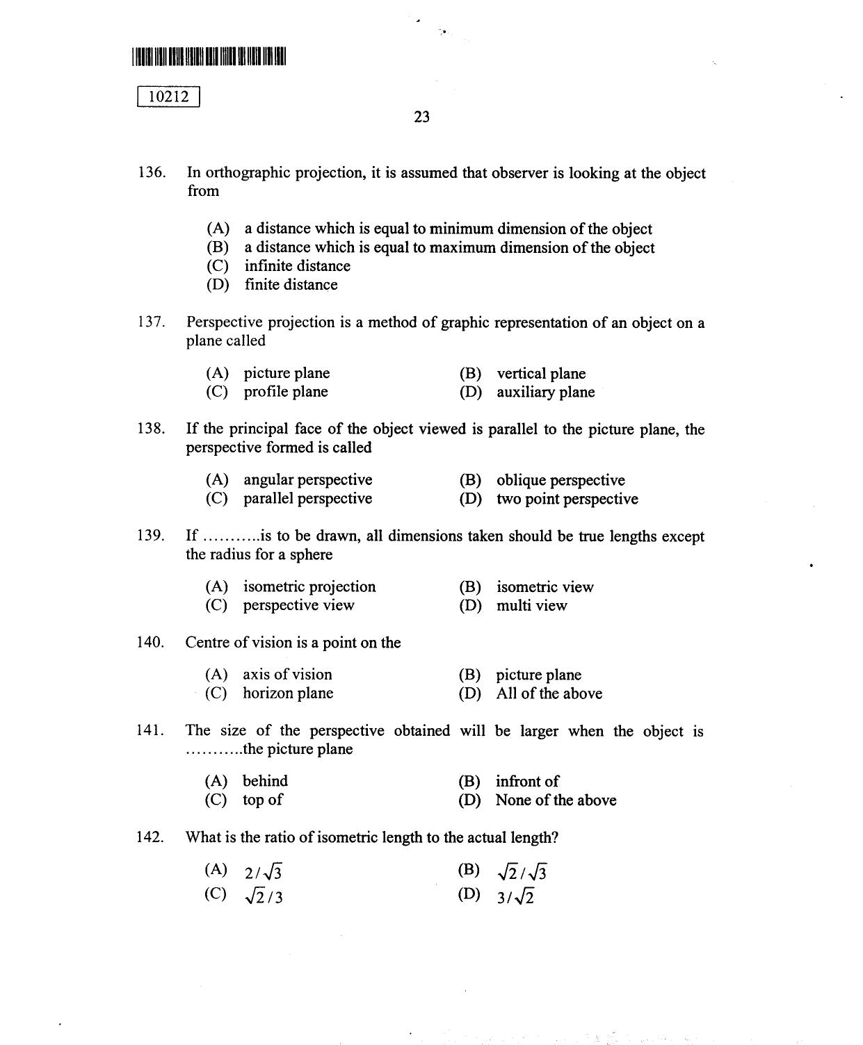 CUSAT CAT 2012 Lateral Entry Question Paper - Page 24