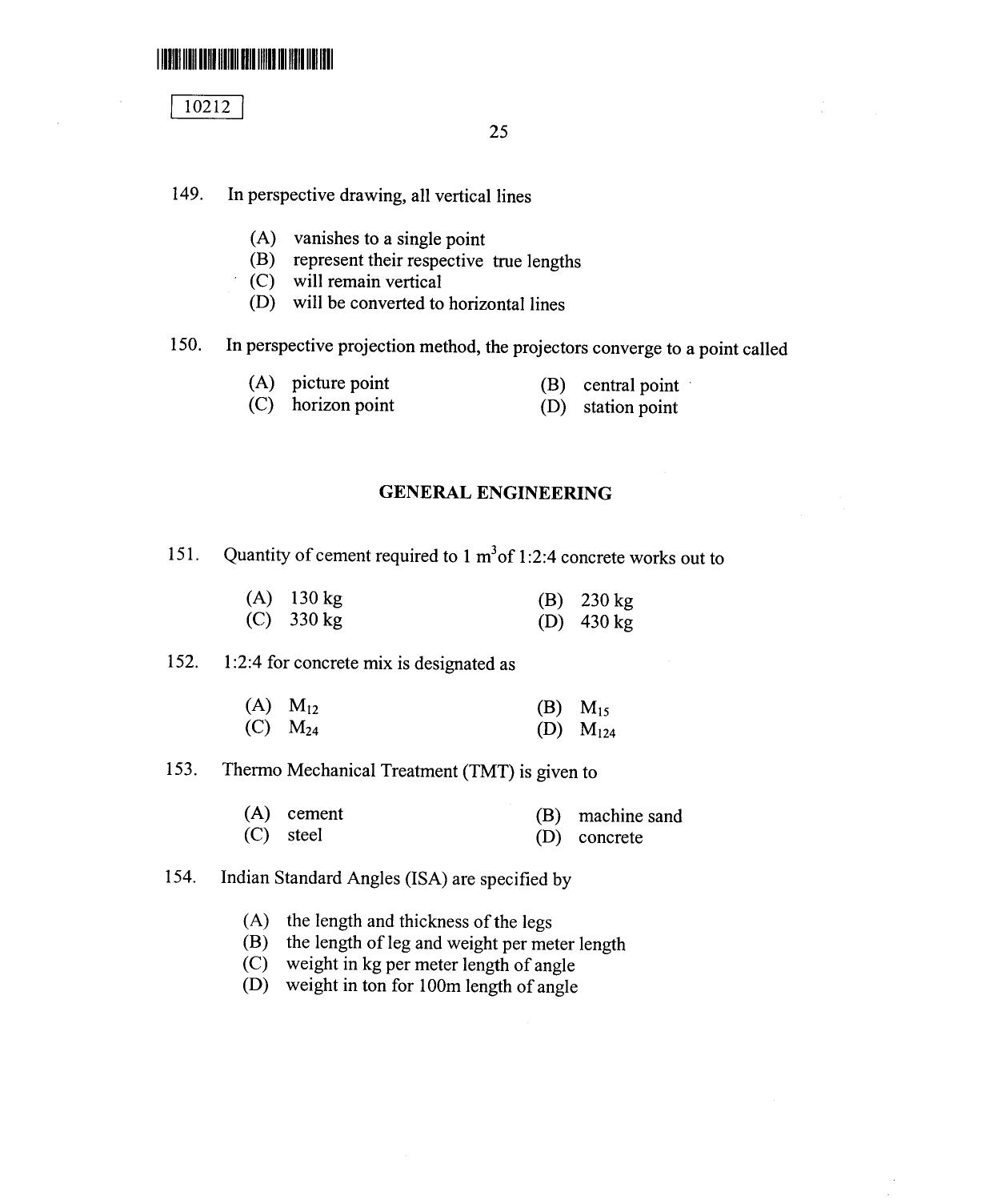 CUSAT CAT 2012 Lateral Entry Question Paper - Page 26