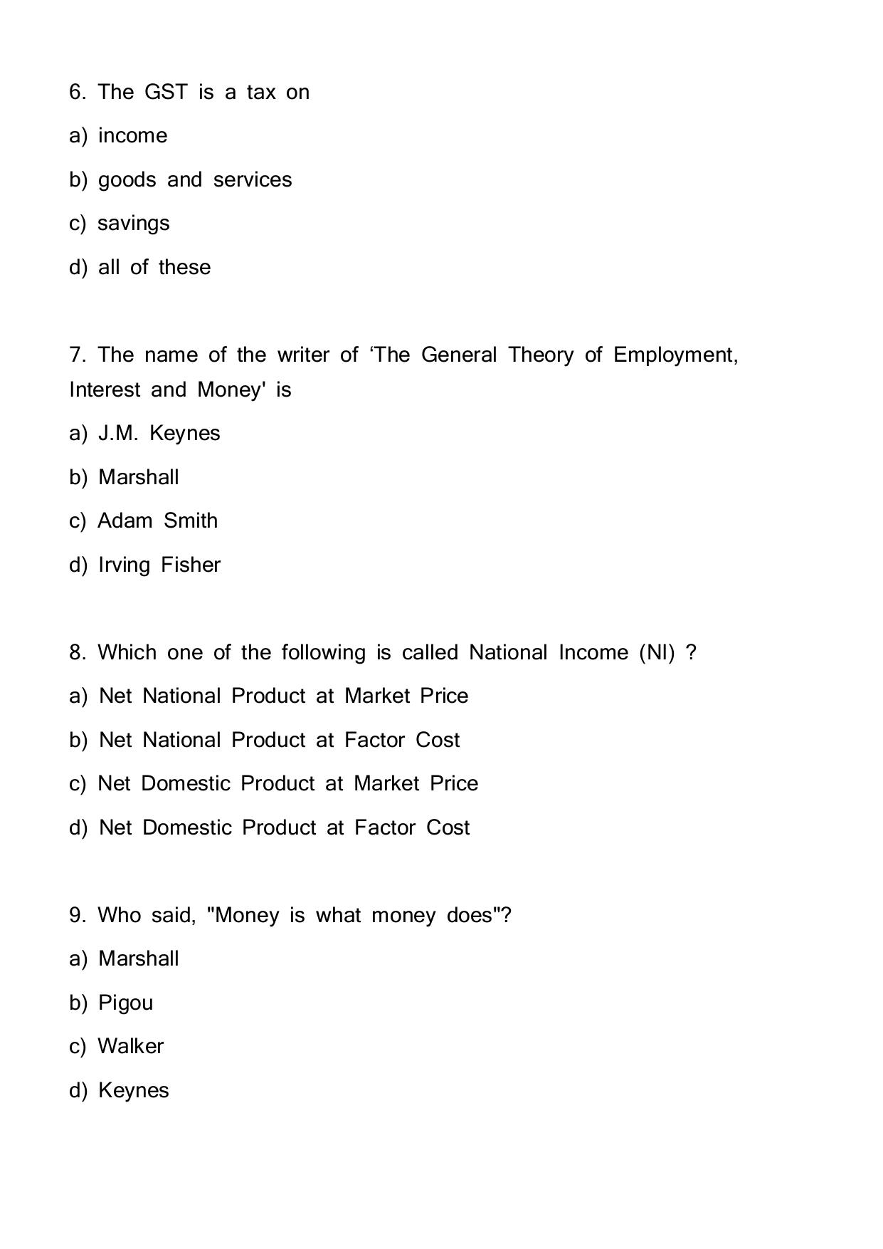 UP Board 2023 Economics (329 BE) Question Paper - Page 6