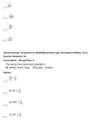 TS CPGET 2021 M.Sc. Physics (Shift 2) Question Paper with Answer Key