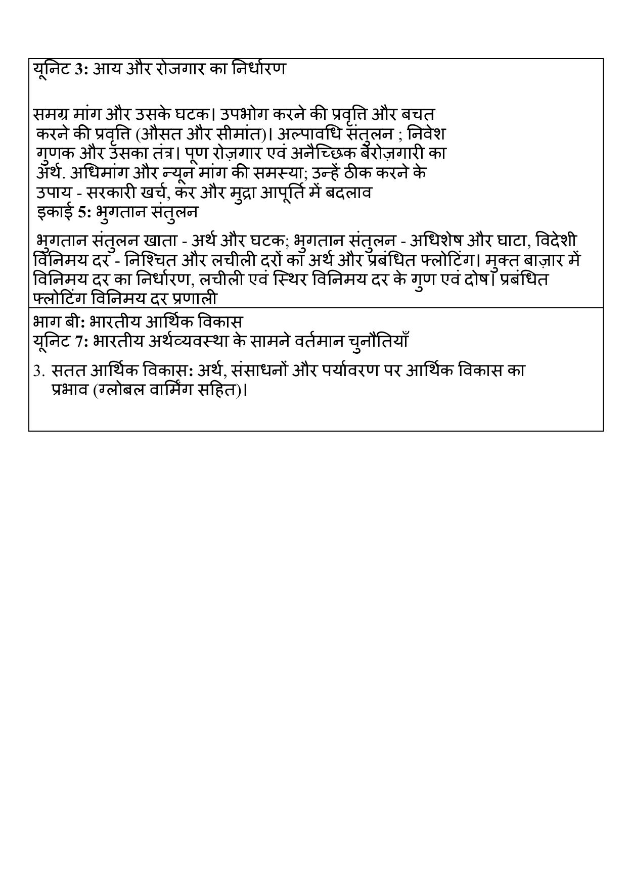 Edudel Class 12 Economics (Hindi Medium) Syllabus 2025 - Page 3