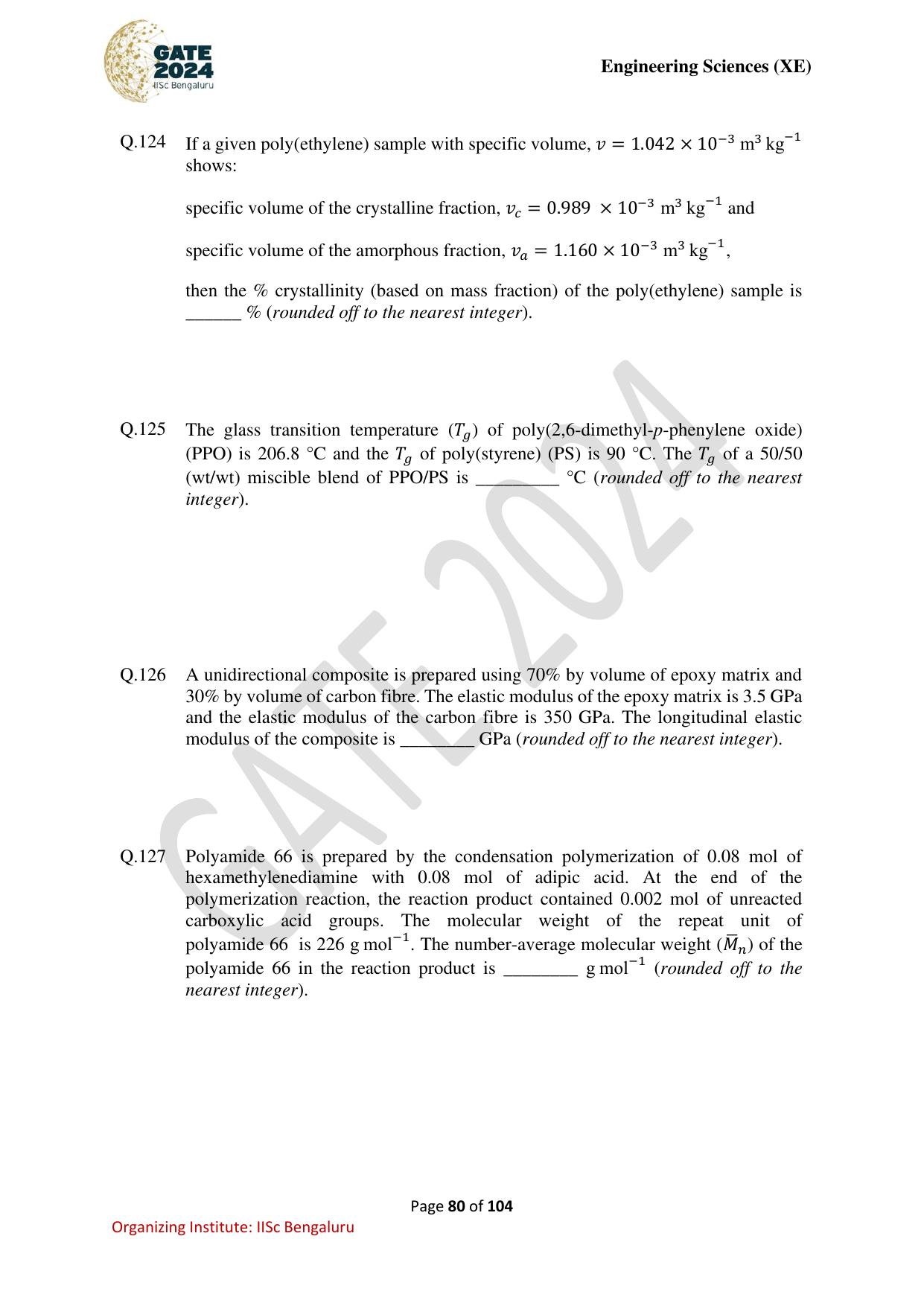 GATE 2024 Engineering Sciences (XE) Question Paper - Page 80