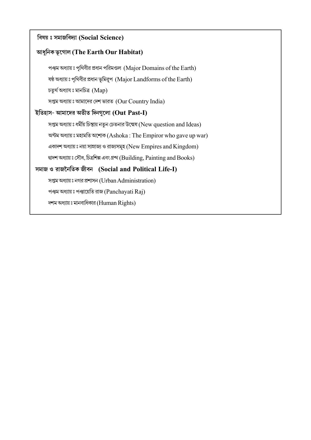 TBSE Class 6 Syllabus - Page 25