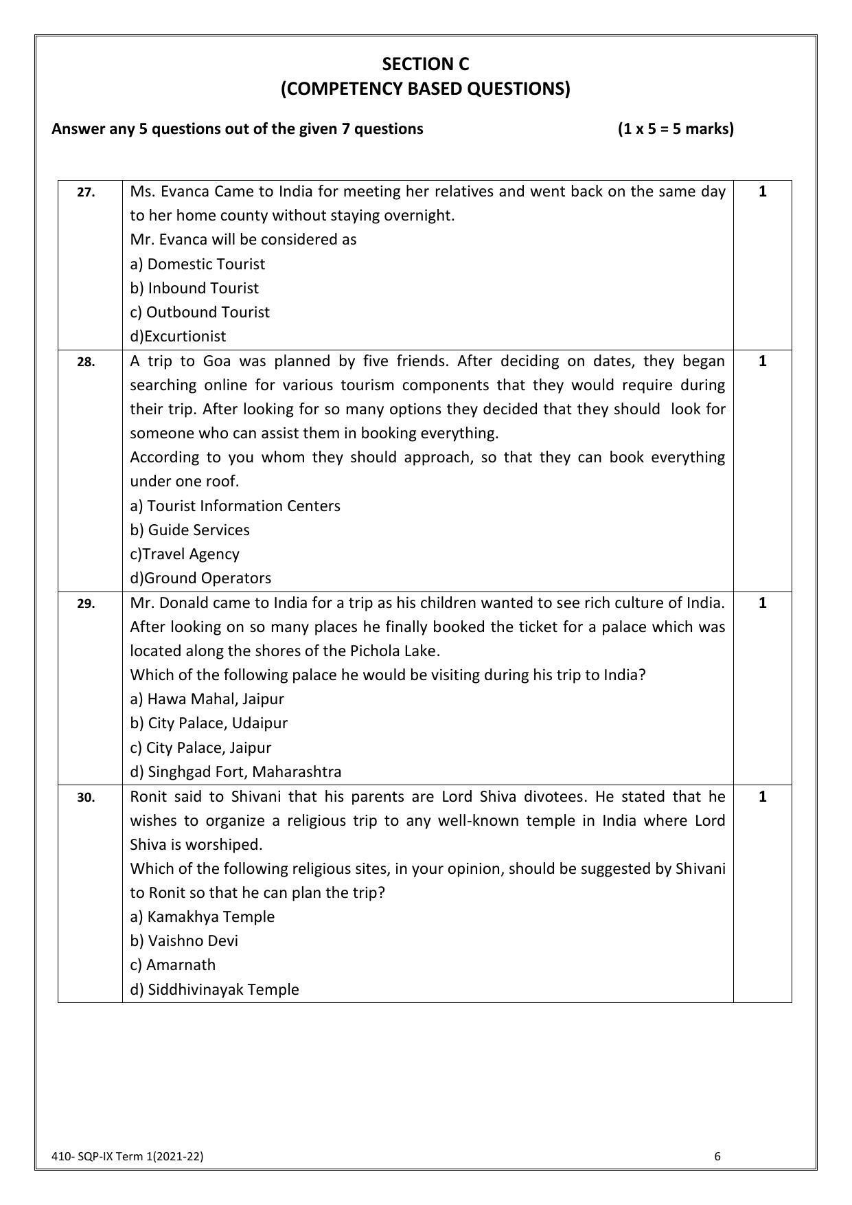 CBSE Class 10 Skill Education (Term I) - Front Office Operations Sample Paper 2021-22 - Page 6