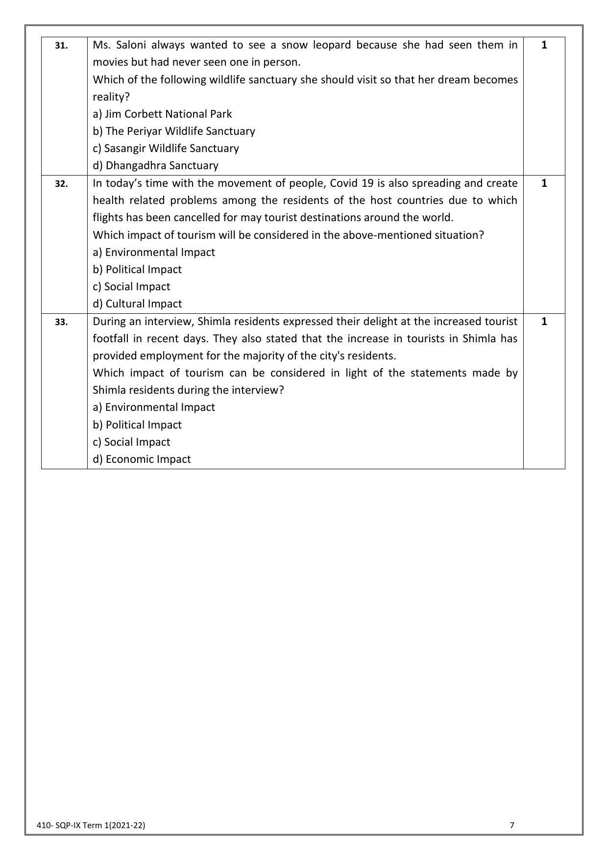 CBSE Class 10 Skill Education (Term I) - Front Office Operations Sample Paper 2021-22 - Page 7