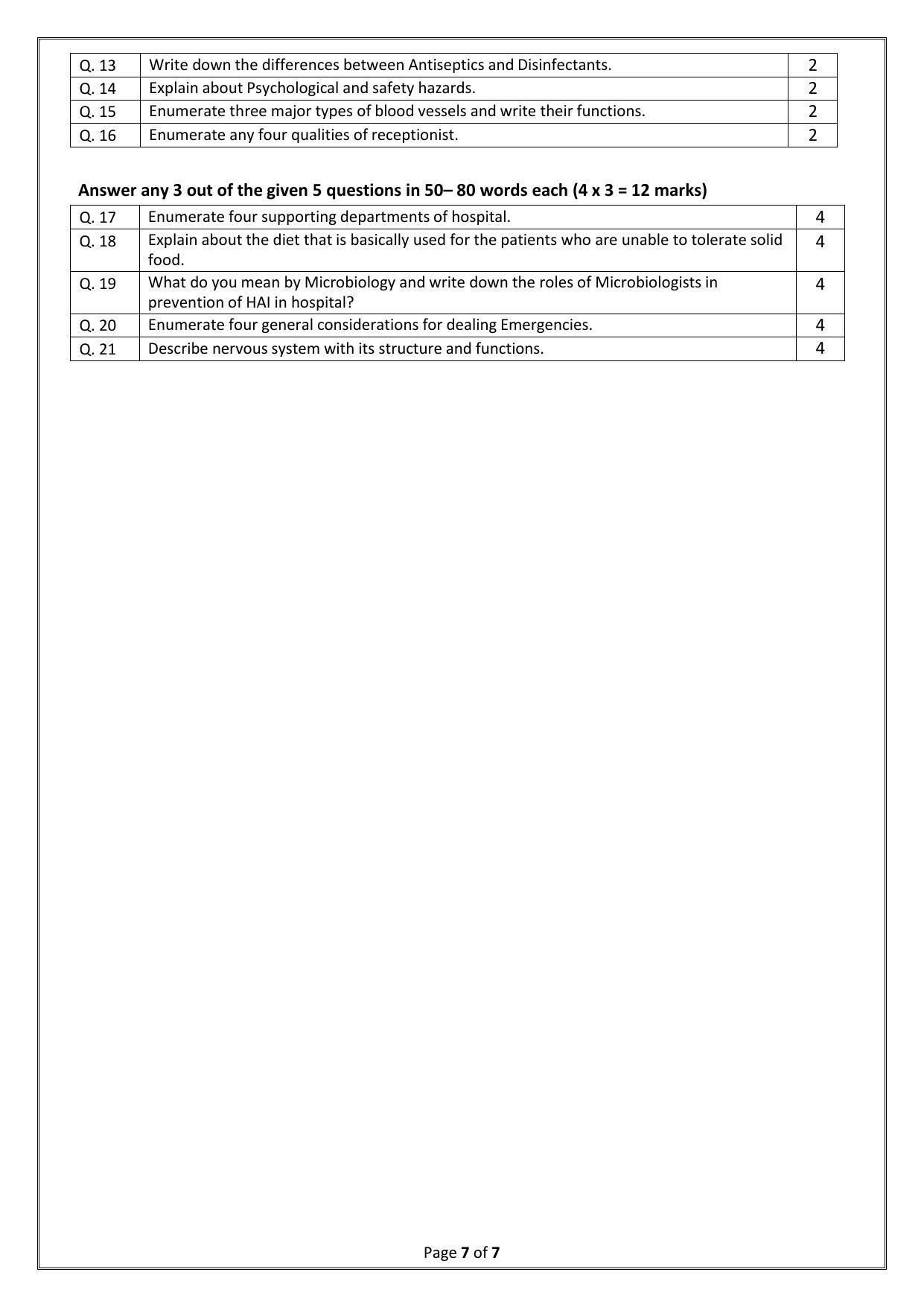 CBSE Class 10 (Skill Education) Health Care Sample Papers 2023 - Page 7