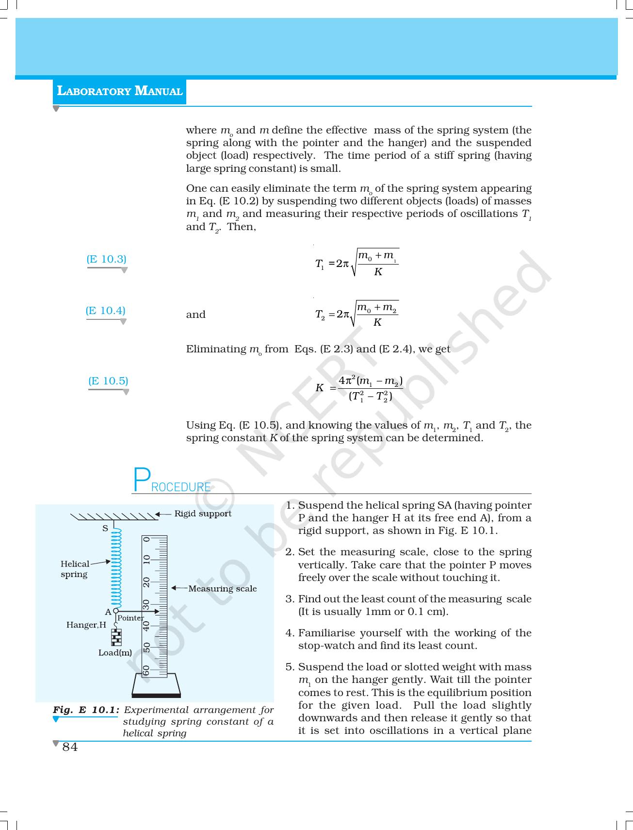 NCERT Laboratory Manuals for Class XI Physics - Experiment 10 - Page 2