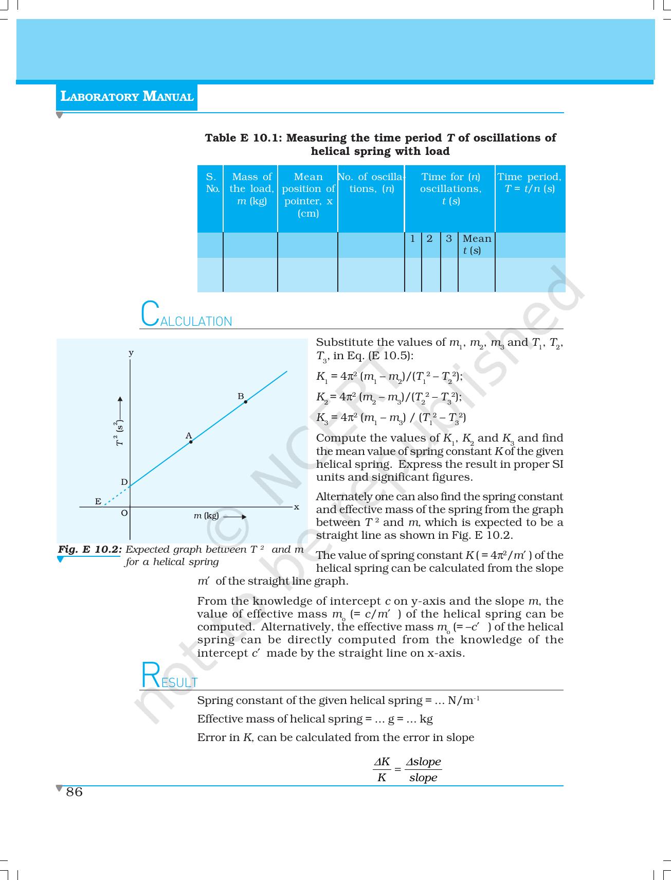 NCERT Laboratory Manuals for Class XI Physics - Experiment 10 - Page 4