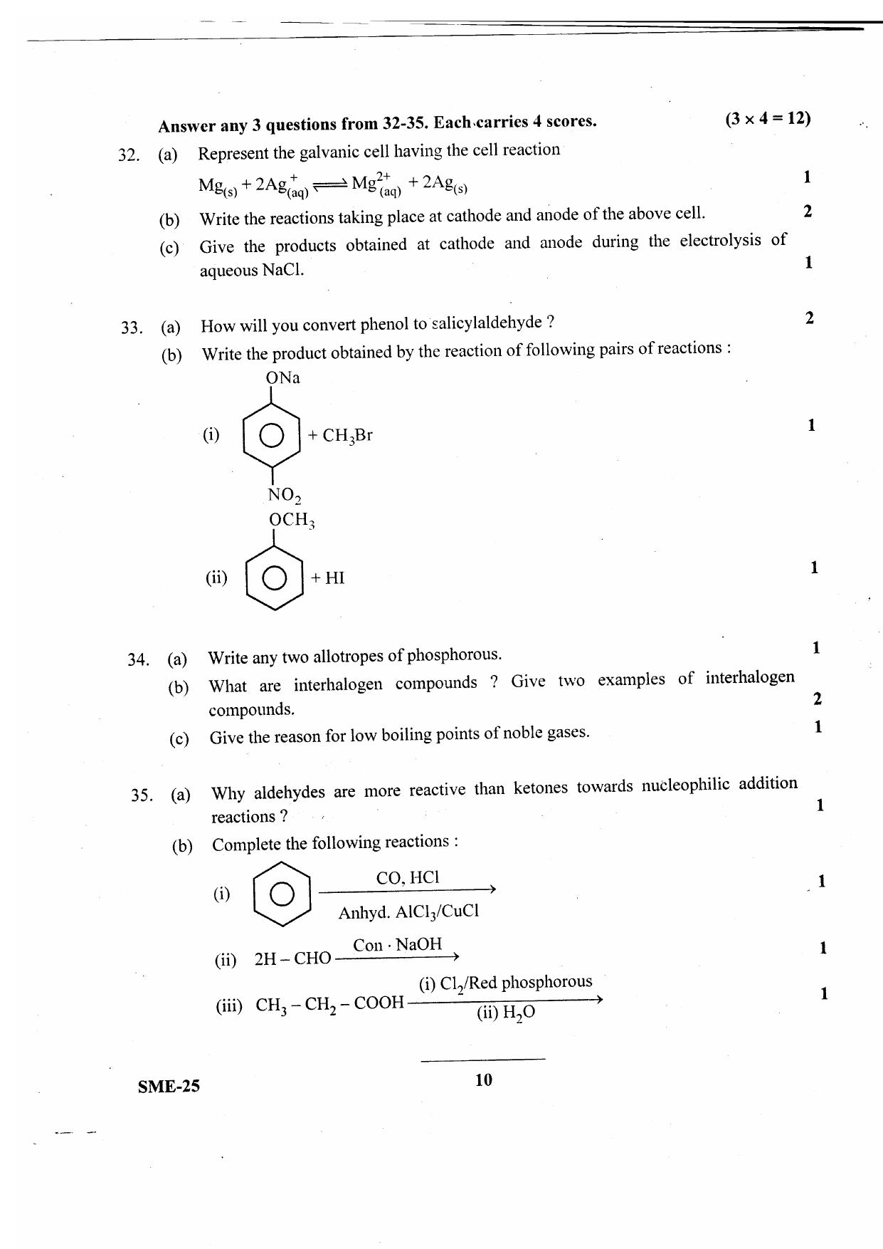 Kerala Plus Two 2020 Chemistry Model Question Paper - Page 6