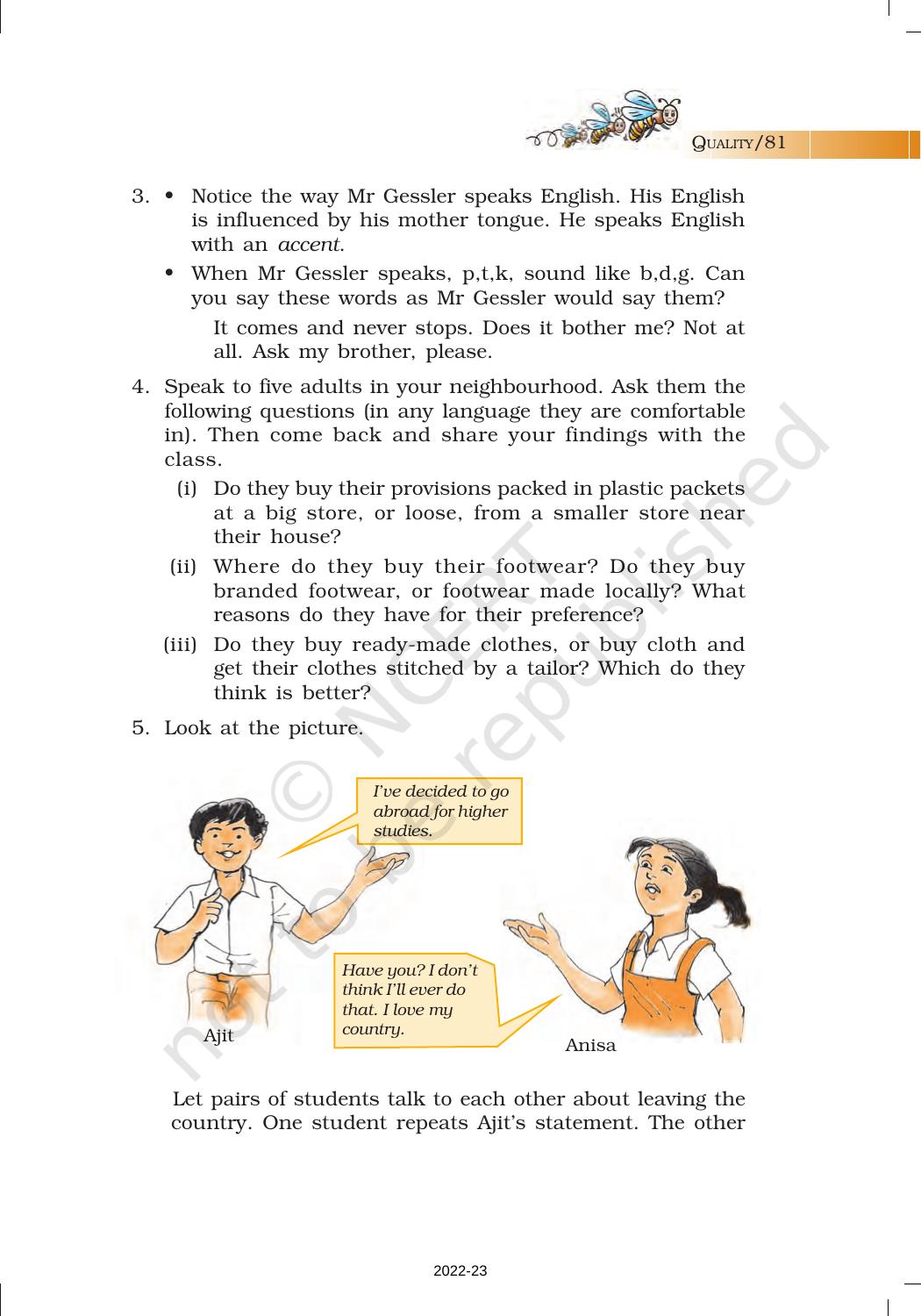 NCERT Book for Class 7 English (Honeycomb): Chapter 5-Quality - Page 11