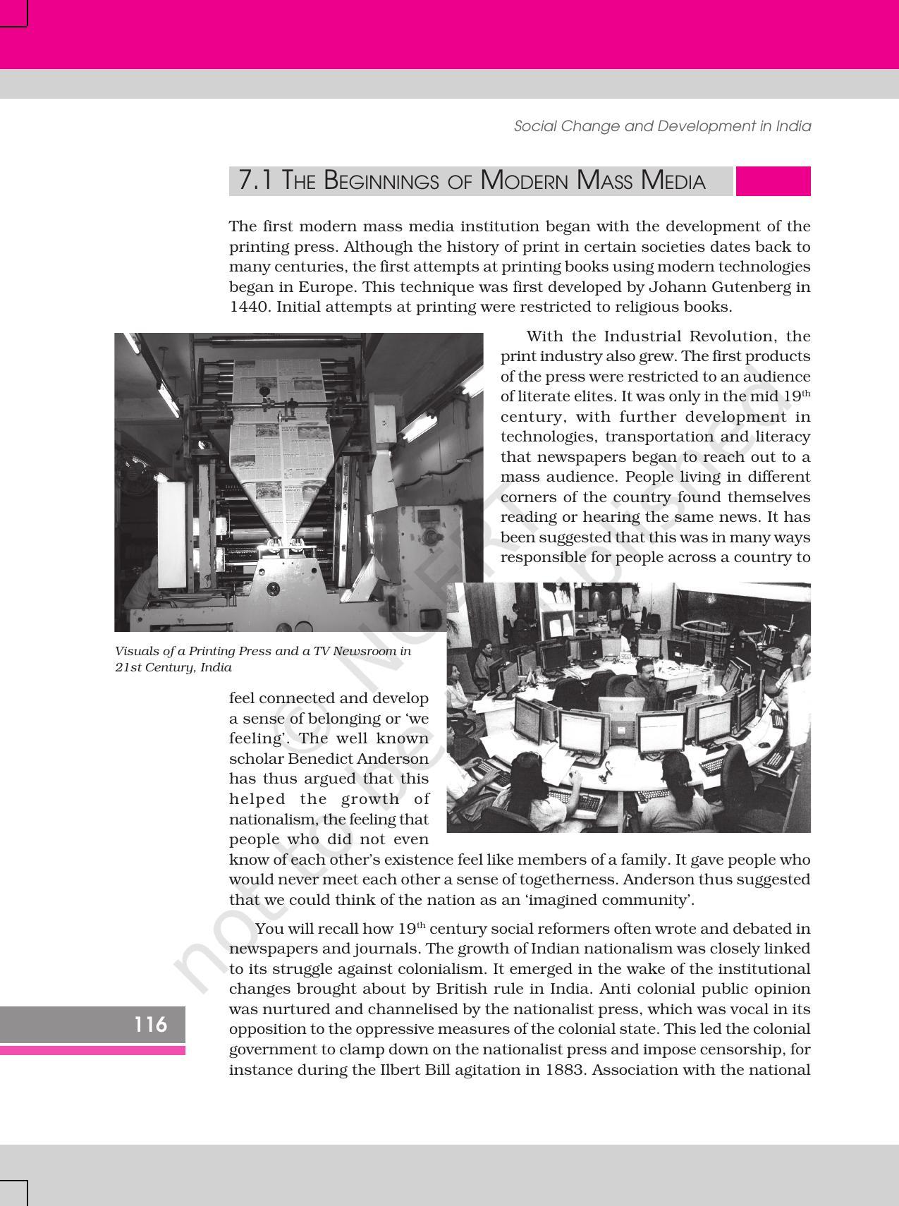NCERT Book for Class 12 Sociology (Social Change and Development in India) Chapter 7 Mass Media and Communications - Page 4