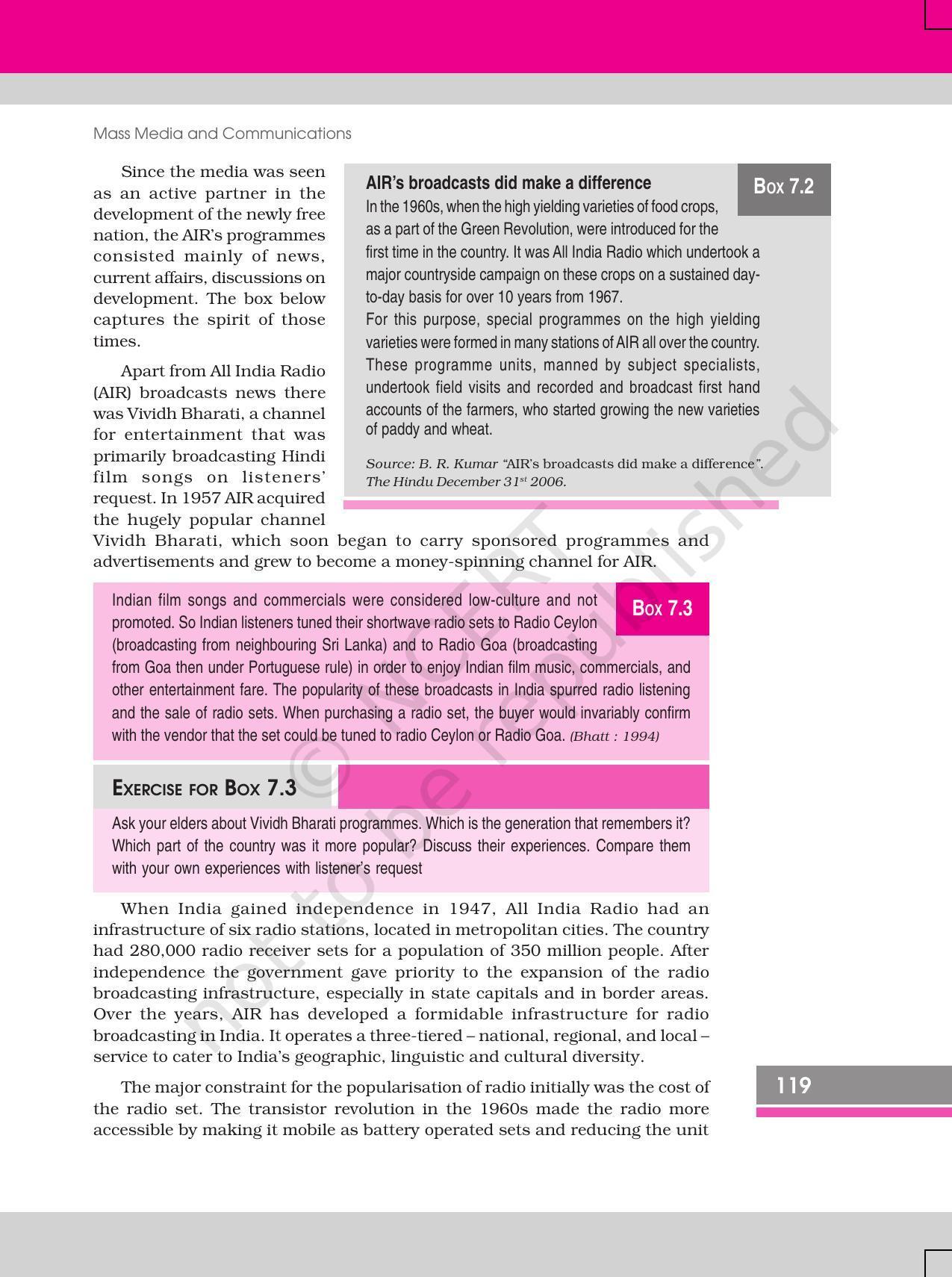 NCERT Book for Class 12 Sociology (Social Change and Development in India) Chapter 7 Mass Media and Communications - Page 7