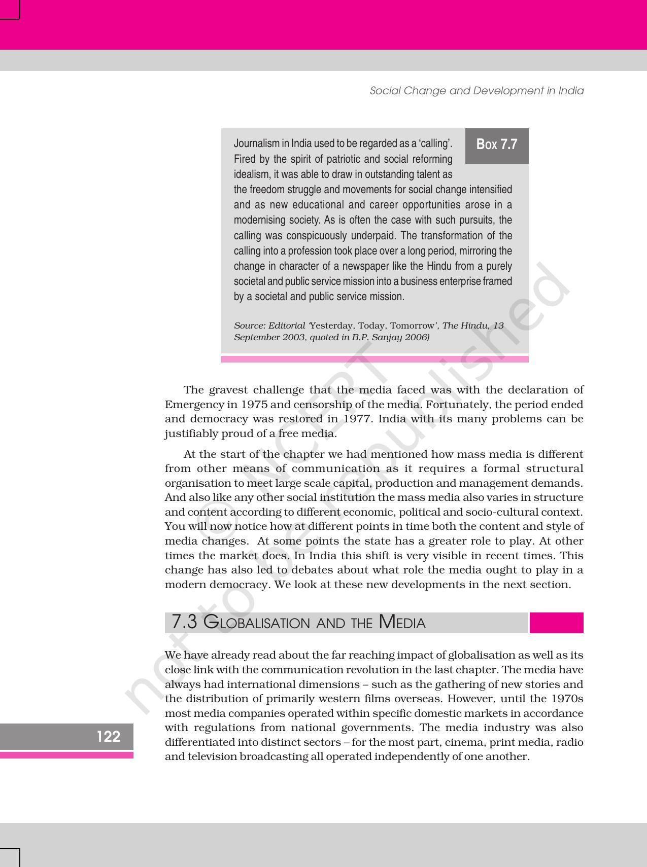 NCERT Book for Class 12 Sociology (Social Change and Development in India) Chapter 7 Mass Media and Communications - Page 10