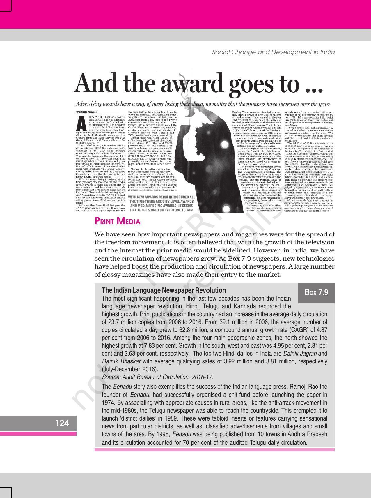 NCERT Book for Class 12 Sociology (Social Change and Development in India) Chapter 7 Mass Media and Communications - Page 12