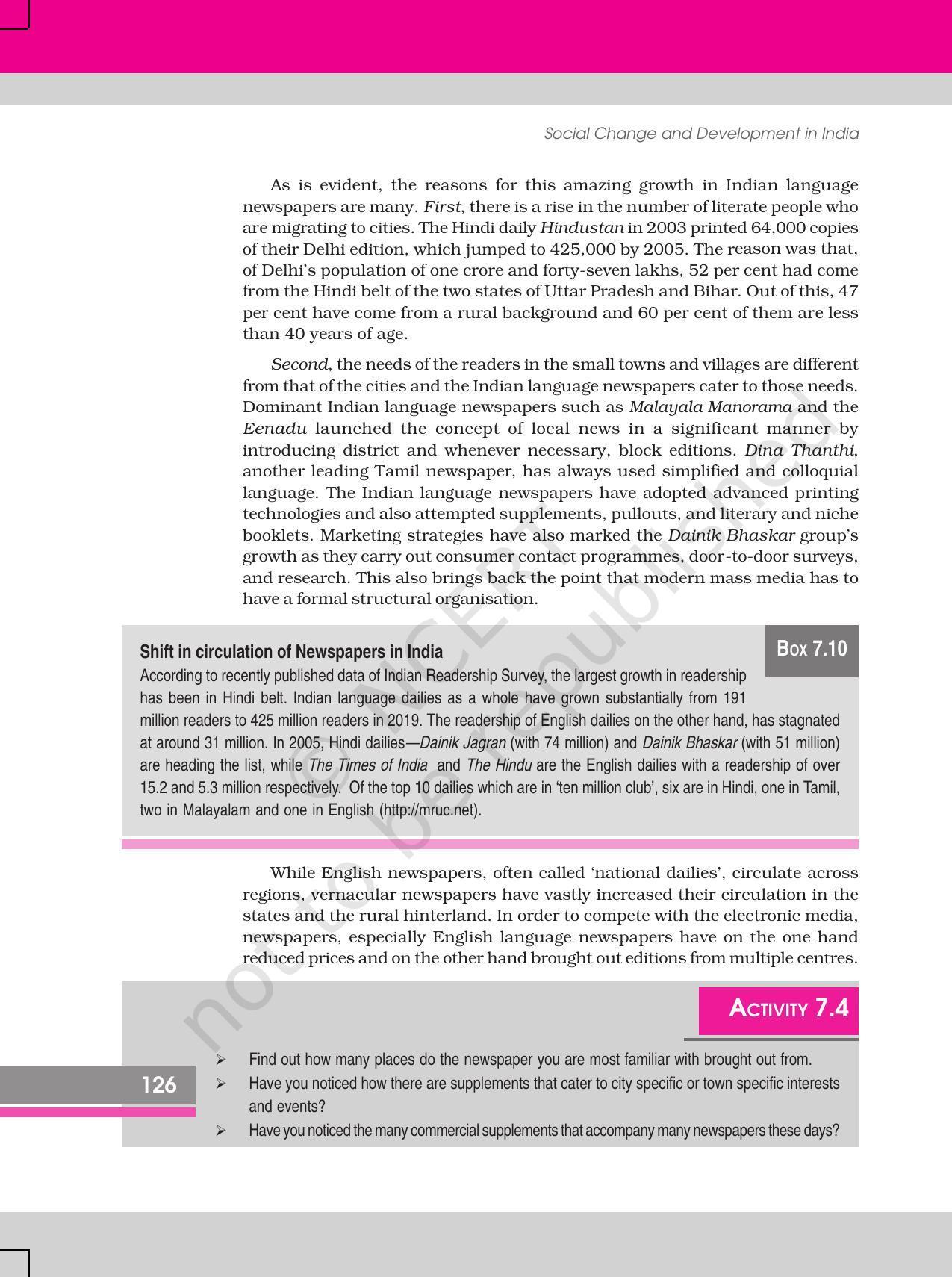 NCERT Book for Class 12 Sociology (Social Change and Development in India) Chapter 7 Mass Media and Communications - Page 14