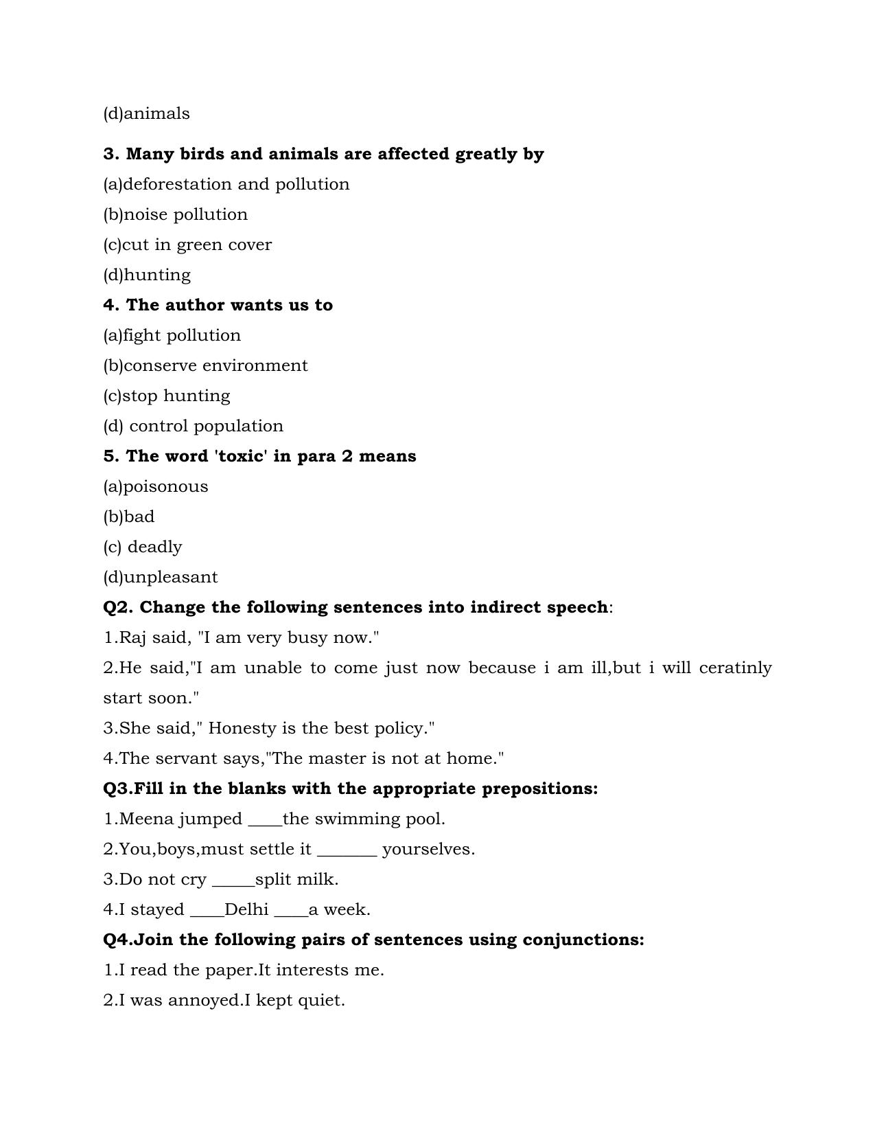 CBSE Worksheets for Class 6 English Practice Assignment 15 - Page 2
