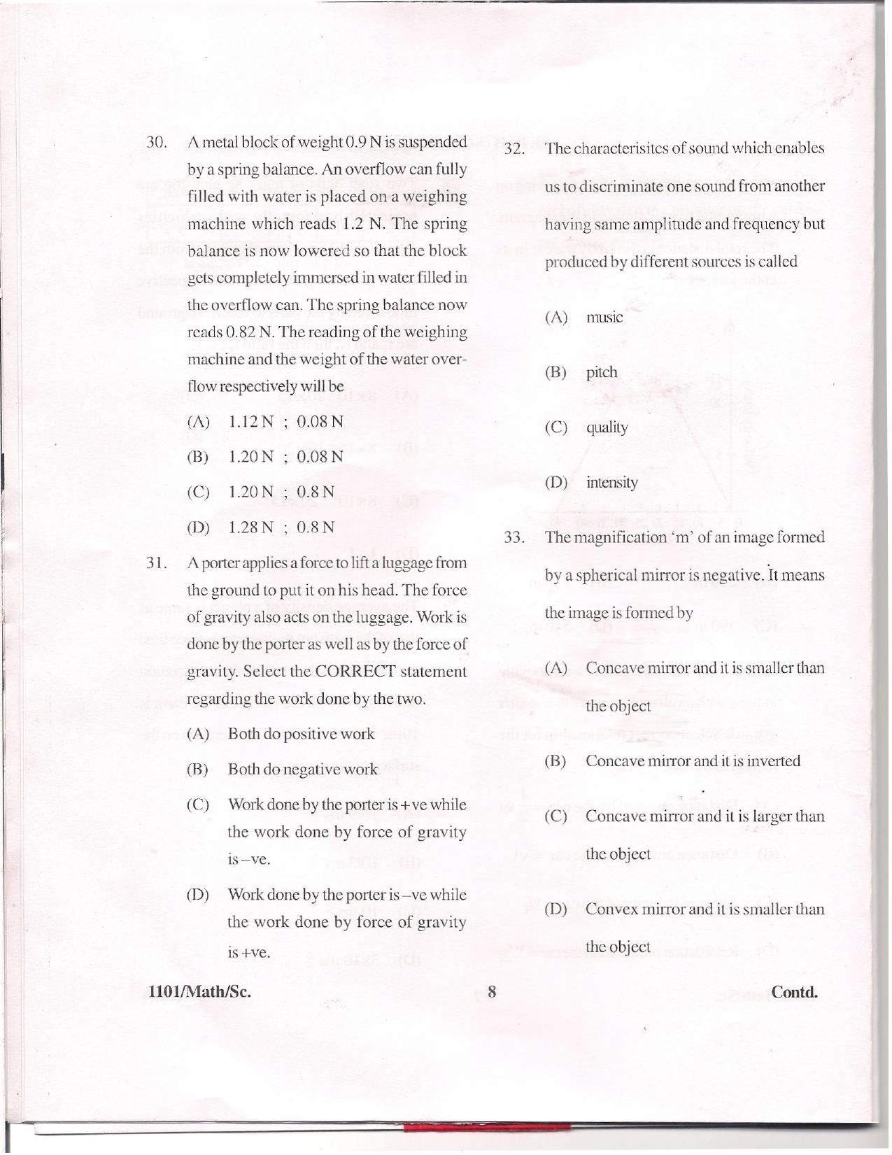 APJEE Mathematics & Science 2011 Question Paper - Page 7