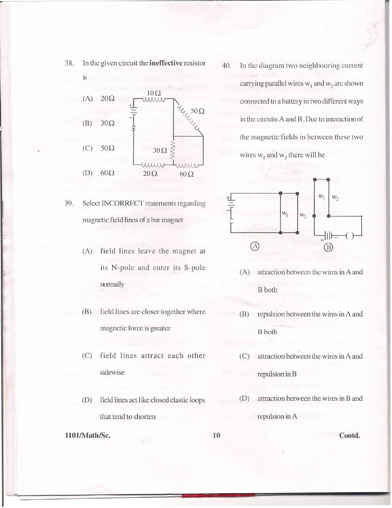 APJEE Mathematics & Science 2011 Question Paper - Page 9