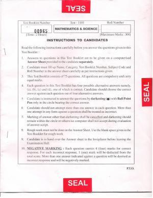 APJEE Mathematics & Science 2011 Question Paper
