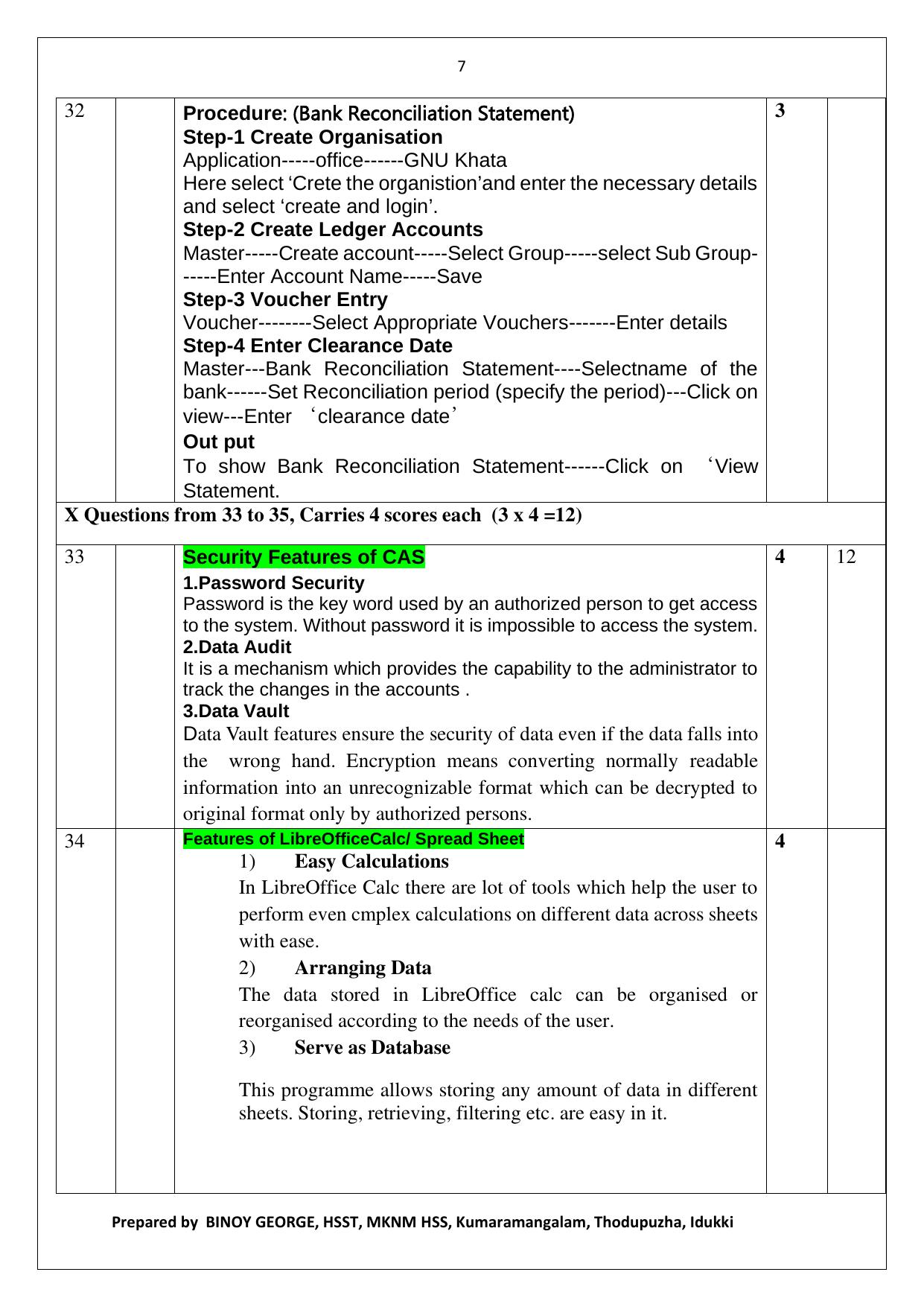 Kerala Plus Two 2021 Accountancy CA Model Answer Key - Page 7