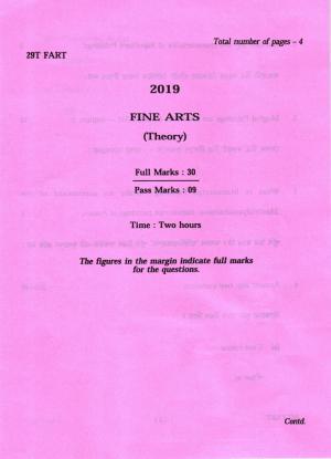 AHSEC Class 12 Fine Arts 2019 Question Papers 