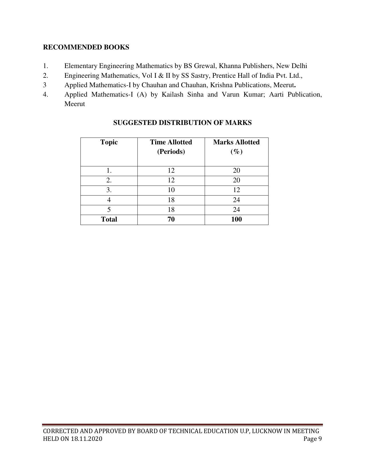 SYLLABUS FOR FIRST SEMESTER SESSION (2020-2021) - SIX SEMESTER DIPLOMA COURSE IN ELECTRICAL AND ELECTRONICS ENGINEERING - Page 9