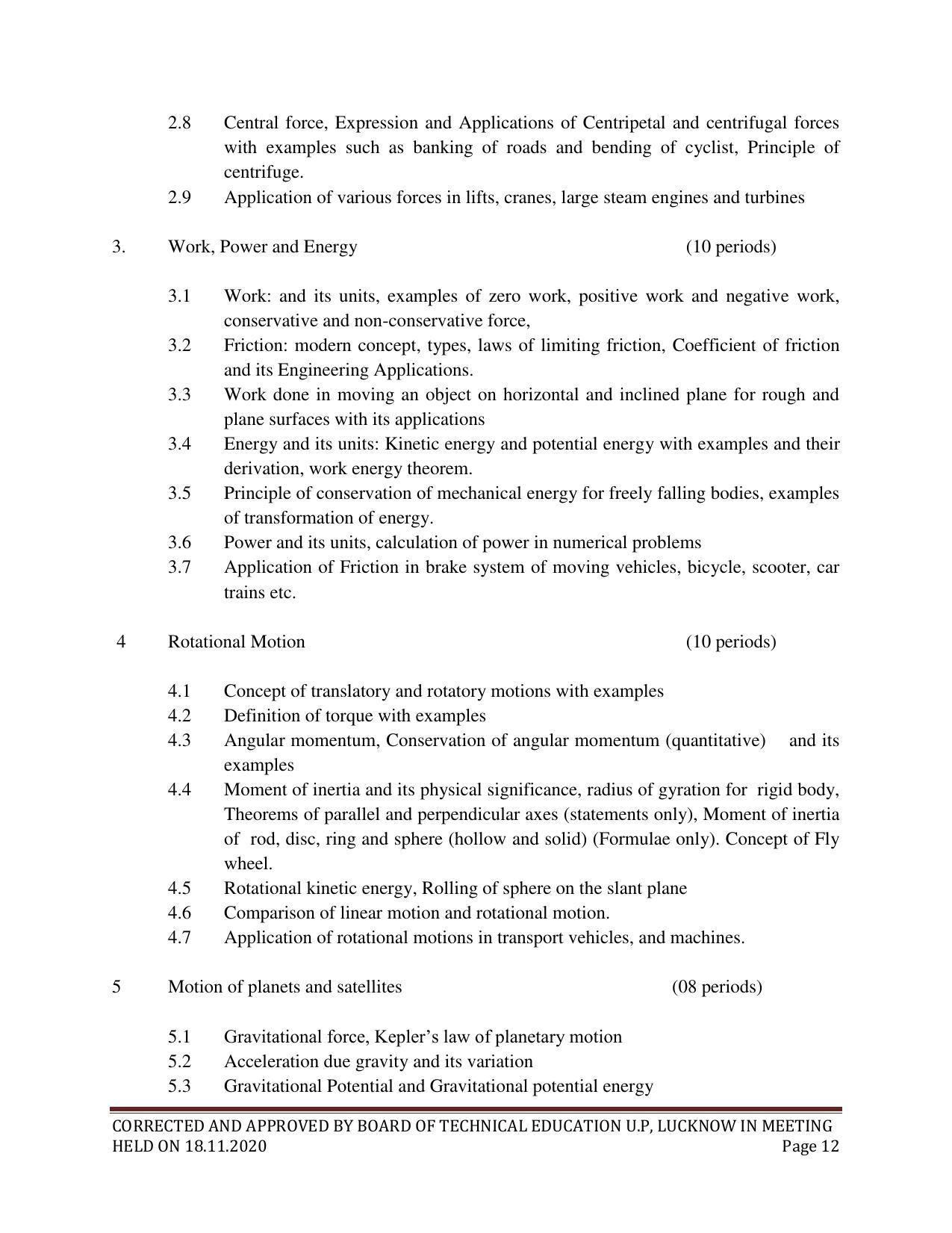 SYLLABUS FOR FIRST SEMESTER SESSION (2020-2021) - SIX SEMESTER DIPLOMA COURSE IN ELECTRICAL AND ELECTRONICS ENGINEERING - Page 12