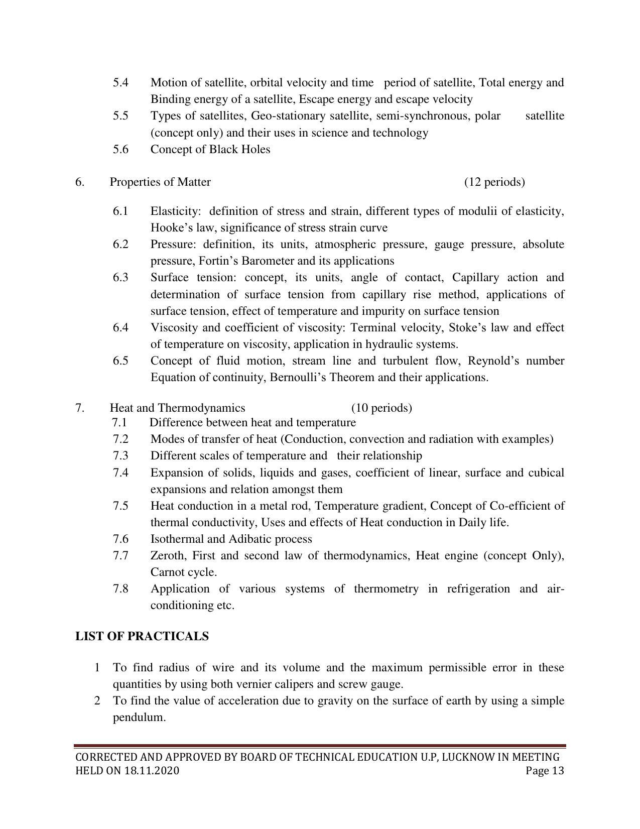 SYLLABUS FOR FIRST SEMESTER SESSION (2020-2021) - SIX SEMESTER DIPLOMA COURSE IN ELECTRICAL AND ELECTRONICS ENGINEERING - Page 13
