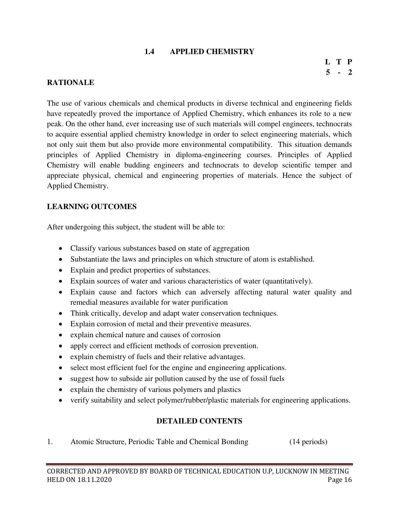 SYLLABUS FOR FIRST SEMESTER SESSION (2020-2021) - SIX SEMESTER DIPLOMA COURSE IN ELECTRICAL AND ELECTRONICS ENGINEERING - Page 16