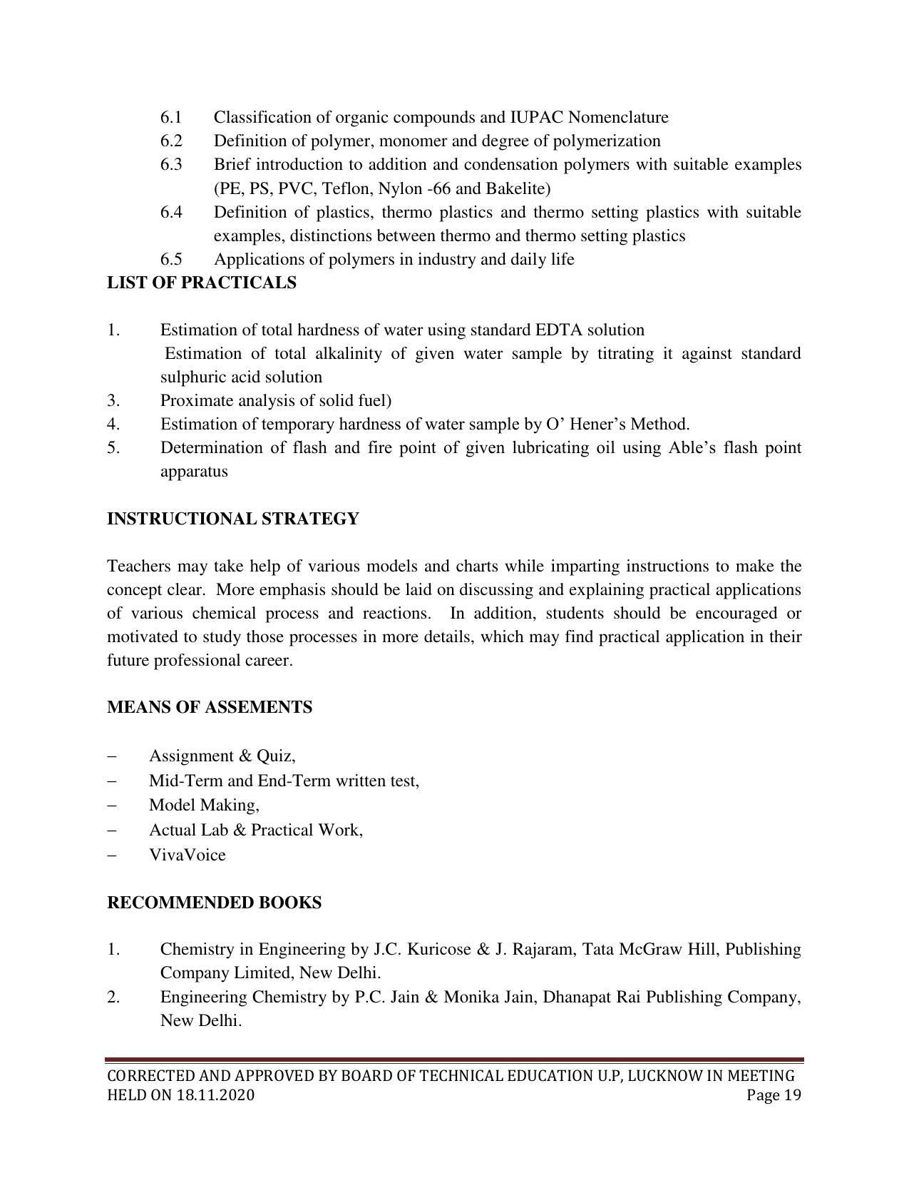 SYLLABUS FOR FIRST SEMESTER SESSION (2020-2021) - SIX SEMESTER DIPLOMA COURSE IN ELECTRICAL AND ELECTRONICS ENGINEERING - Page 19