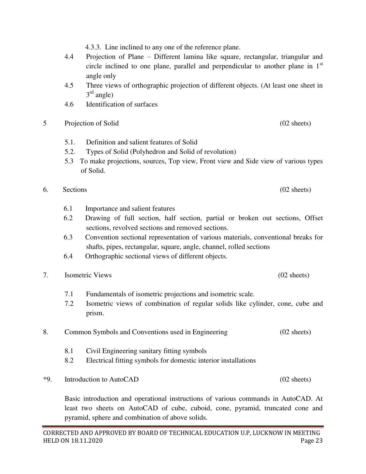 SYLLABUS FOR FIRST SEMESTER SESSION (2020-2021) - SIX SEMESTER DIPLOMA COURSE IN ELECTRICAL AND ELECTRONICS ENGINEERING - Page 23