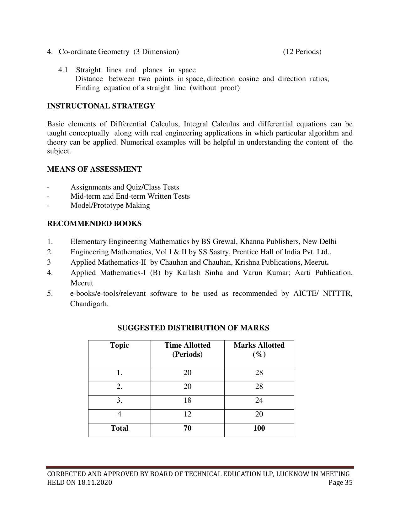 SYLLABUS FOR FIRST SEMESTER SESSION (2020-2021) - SIX SEMESTER DIPLOMA COURSE IN ELECTRICAL AND ELECTRONICS ENGINEERING - Page 35