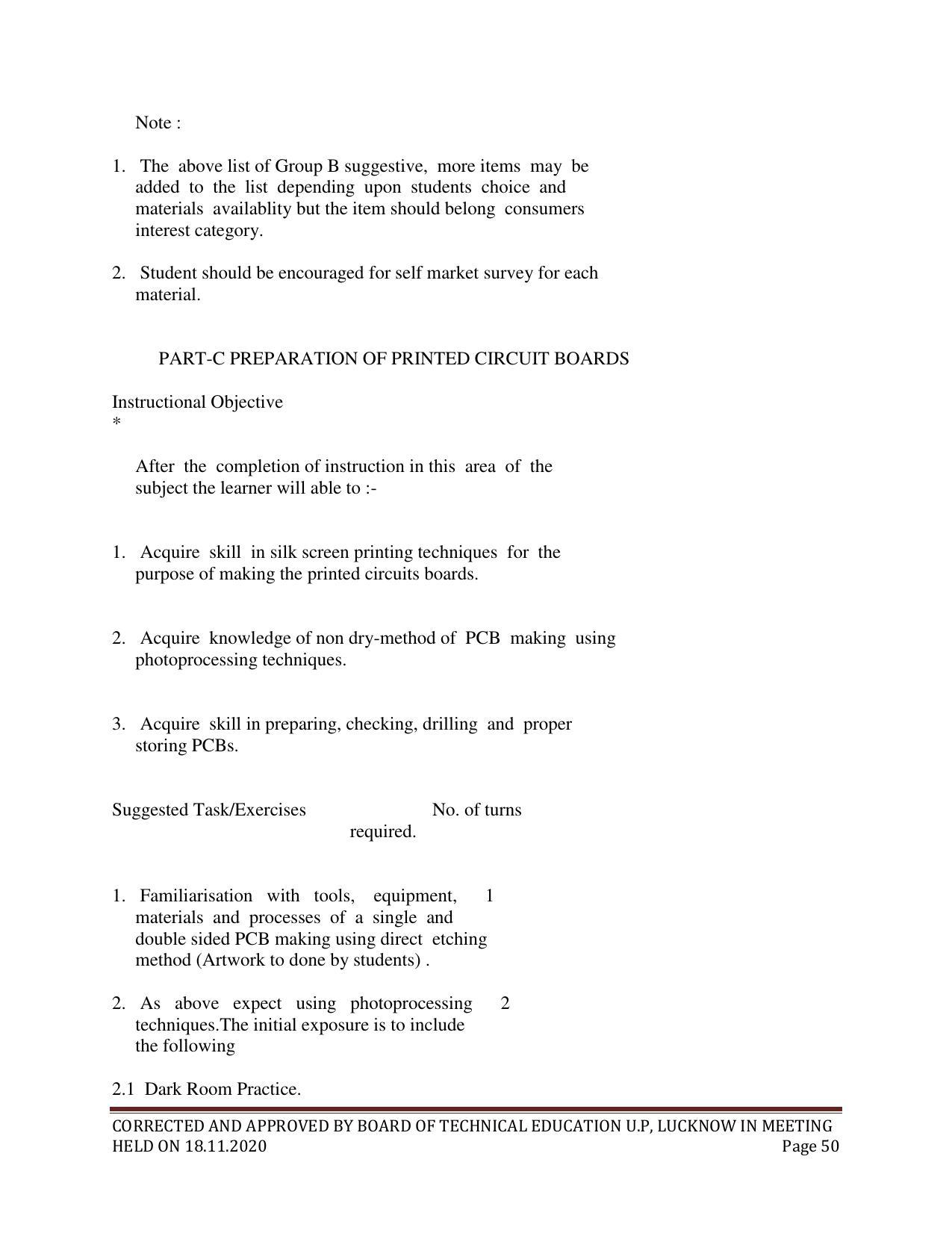 SYLLABUS FOR FIRST SEMESTER SESSION (2020-2021) - SIX SEMESTER DIPLOMA COURSE IN ELECTRICAL AND ELECTRONICS ENGINEERING - Page 50