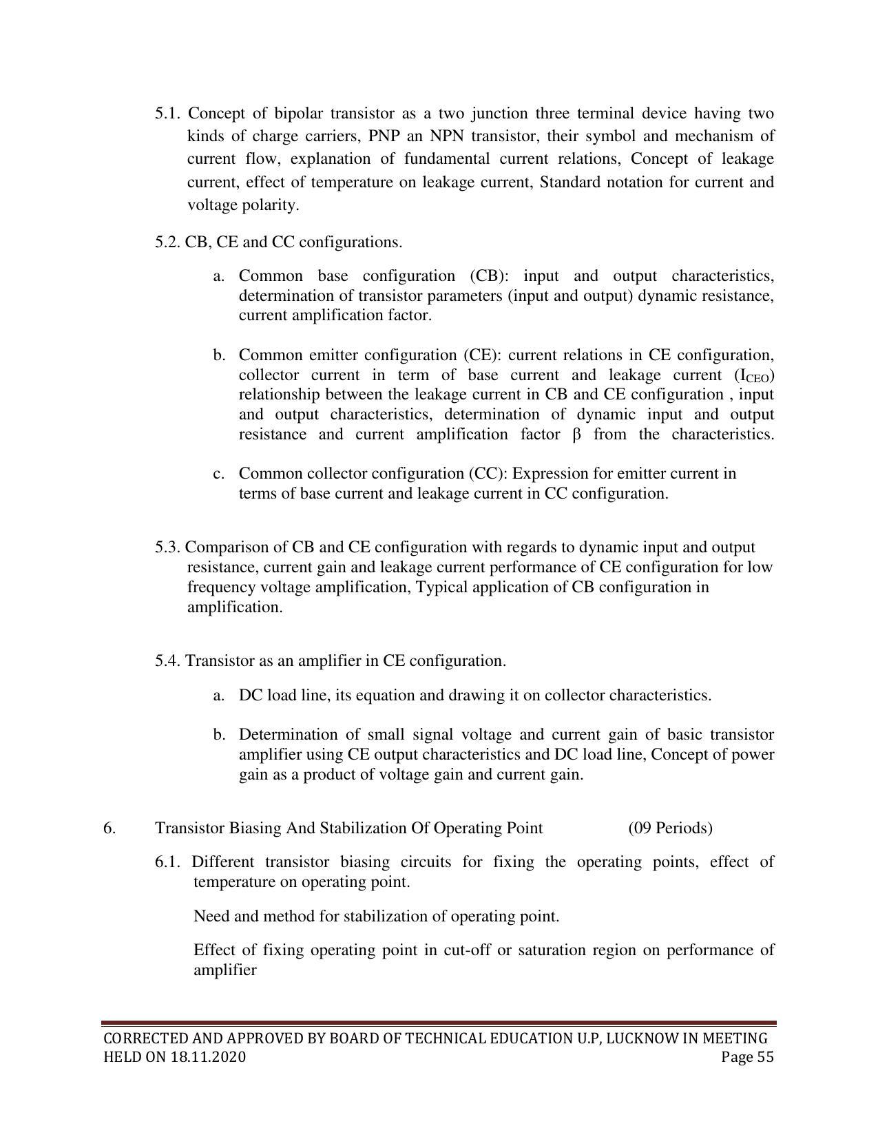 SYLLABUS FOR FIRST SEMESTER SESSION (2020-2021) - SIX SEMESTER DIPLOMA COURSE IN ELECTRICAL AND ELECTRONICS ENGINEERING - Page 55