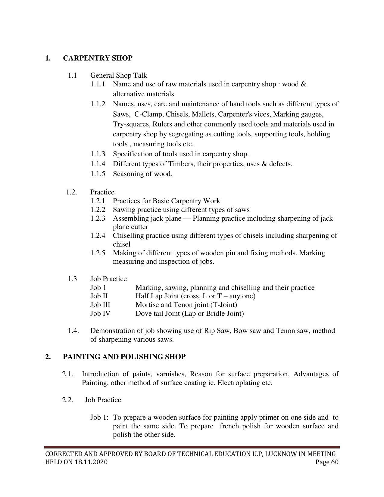 SYLLABUS FOR FIRST SEMESTER SESSION (2020-2021) - SIX SEMESTER DIPLOMA COURSE IN ELECTRICAL AND ELECTRONICS ENGINEERING - Page 60