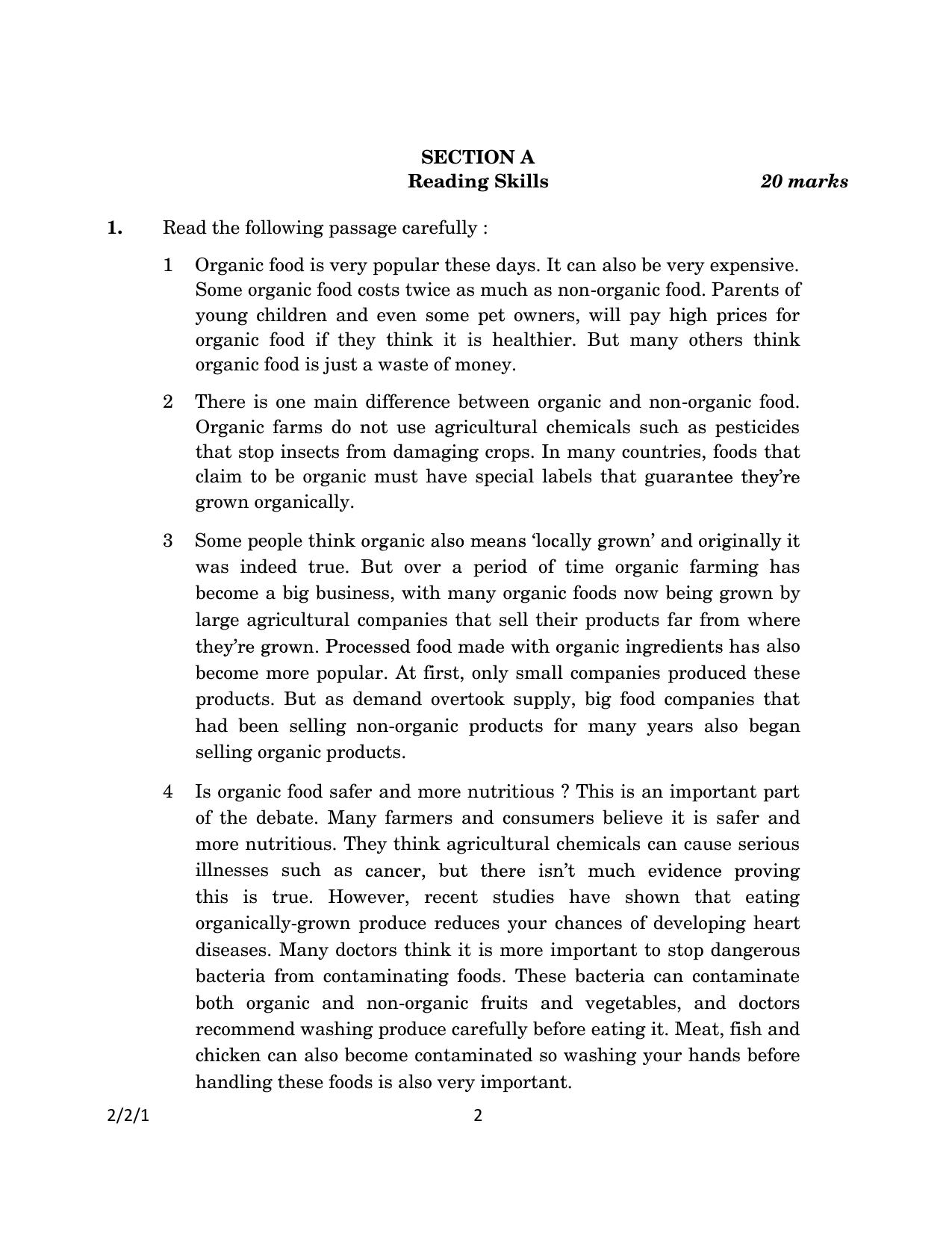CBSE Class 10 2-2-1_English Language And Literature 2023 Question Paper - Page 2