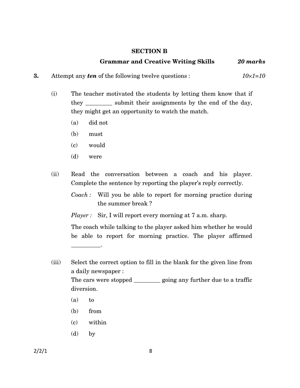 CBSE Class 10 2-2-1_English Language And Literature 2023 Question Paper - Page 8