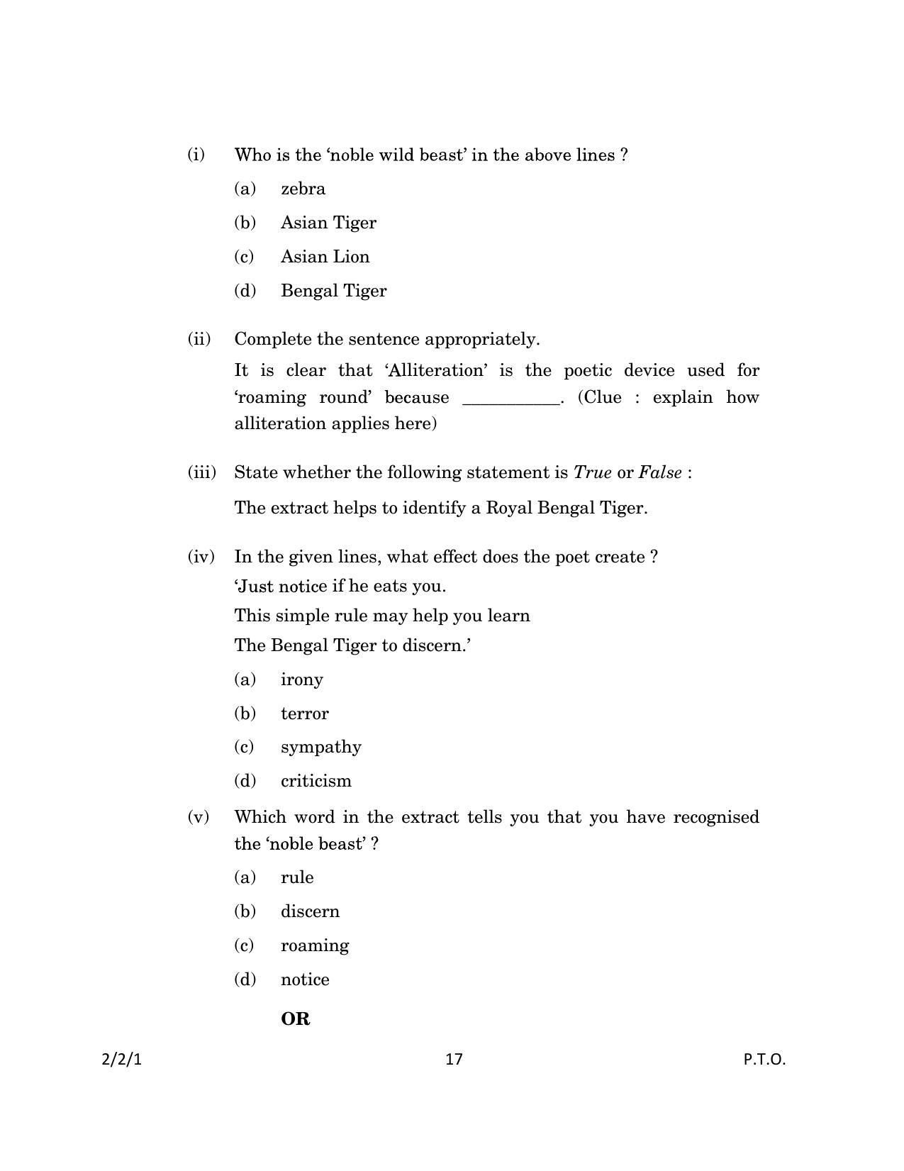 CBSE Class 10 2-2-1_English Language And Literature 2023 Question Paper - Page 17