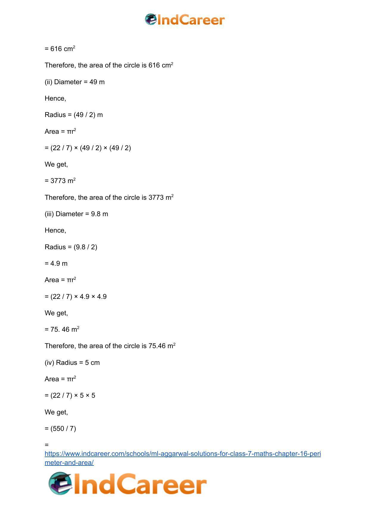 ML Aggarwal Solutions for Class 7 Maths Chapter 16- Perimeter and Area - Page 10
