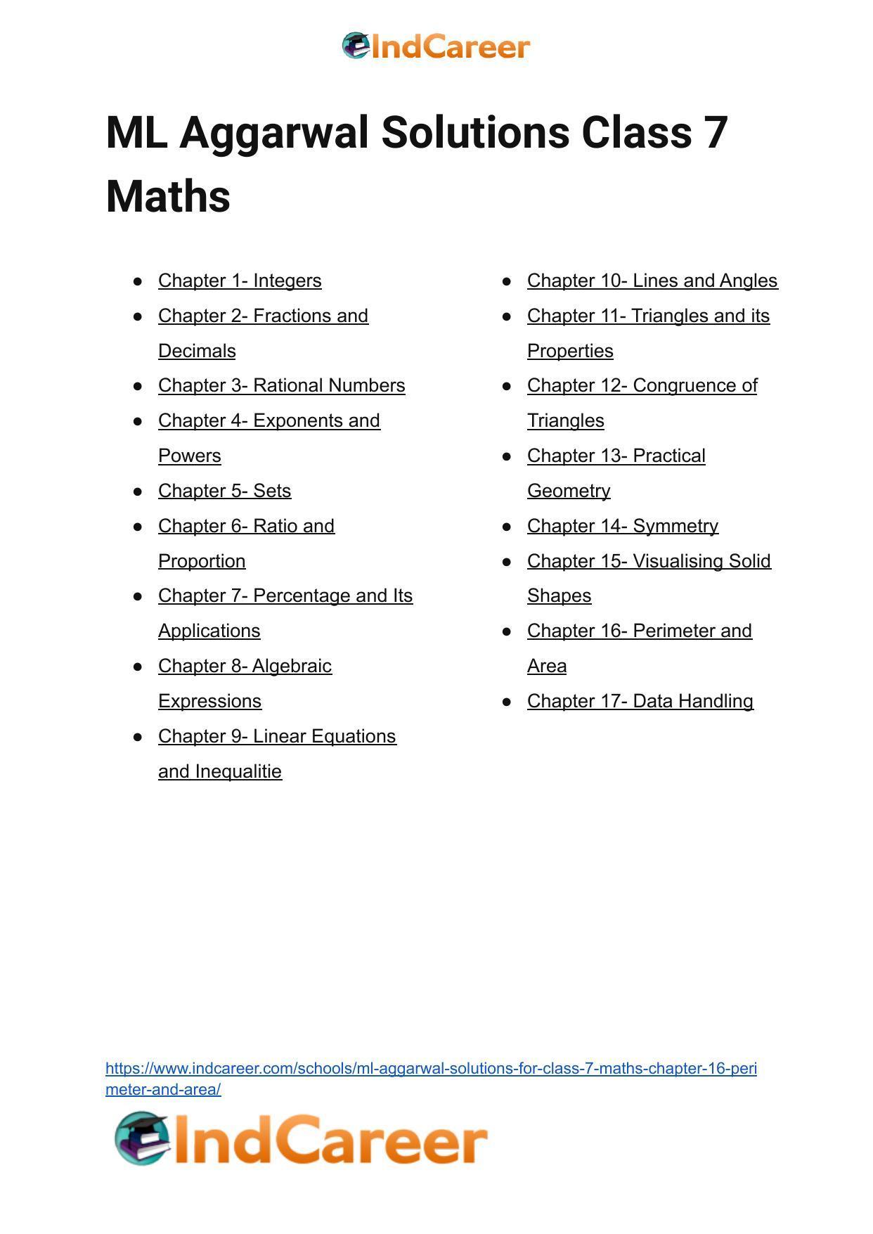 ML Aggarwal Solutions for Class 7 Maths Chapter 16- Perimeter and Area - Page 12