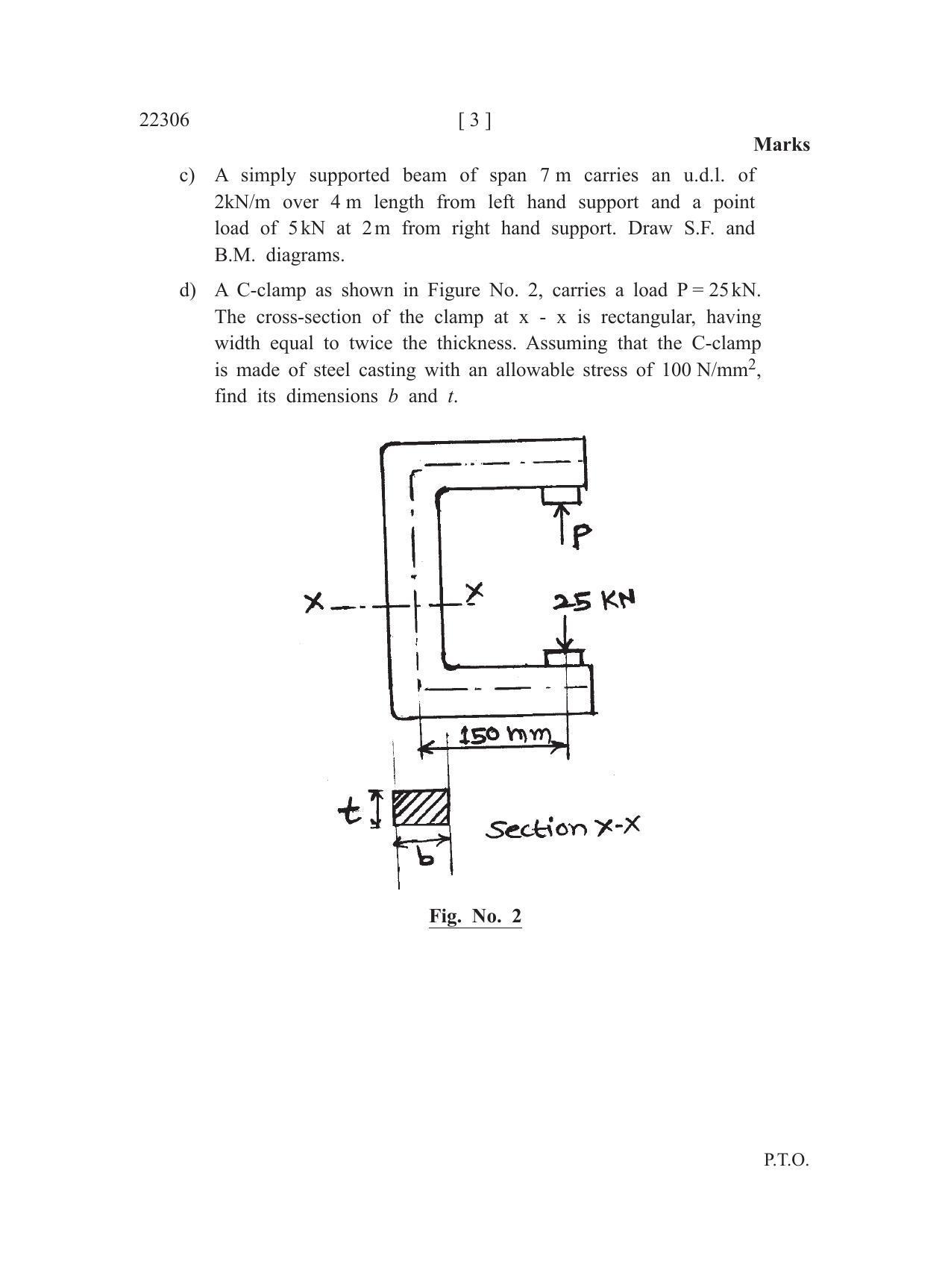 MSBTE Question Paper - 2019 - Strength of Materials - Page 3