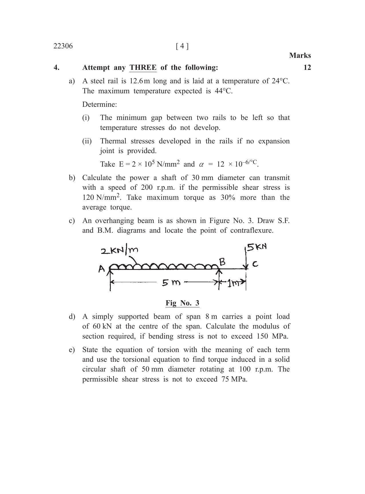 MSBTE Question Paper - 2019 - Strength of Materials - Page 4