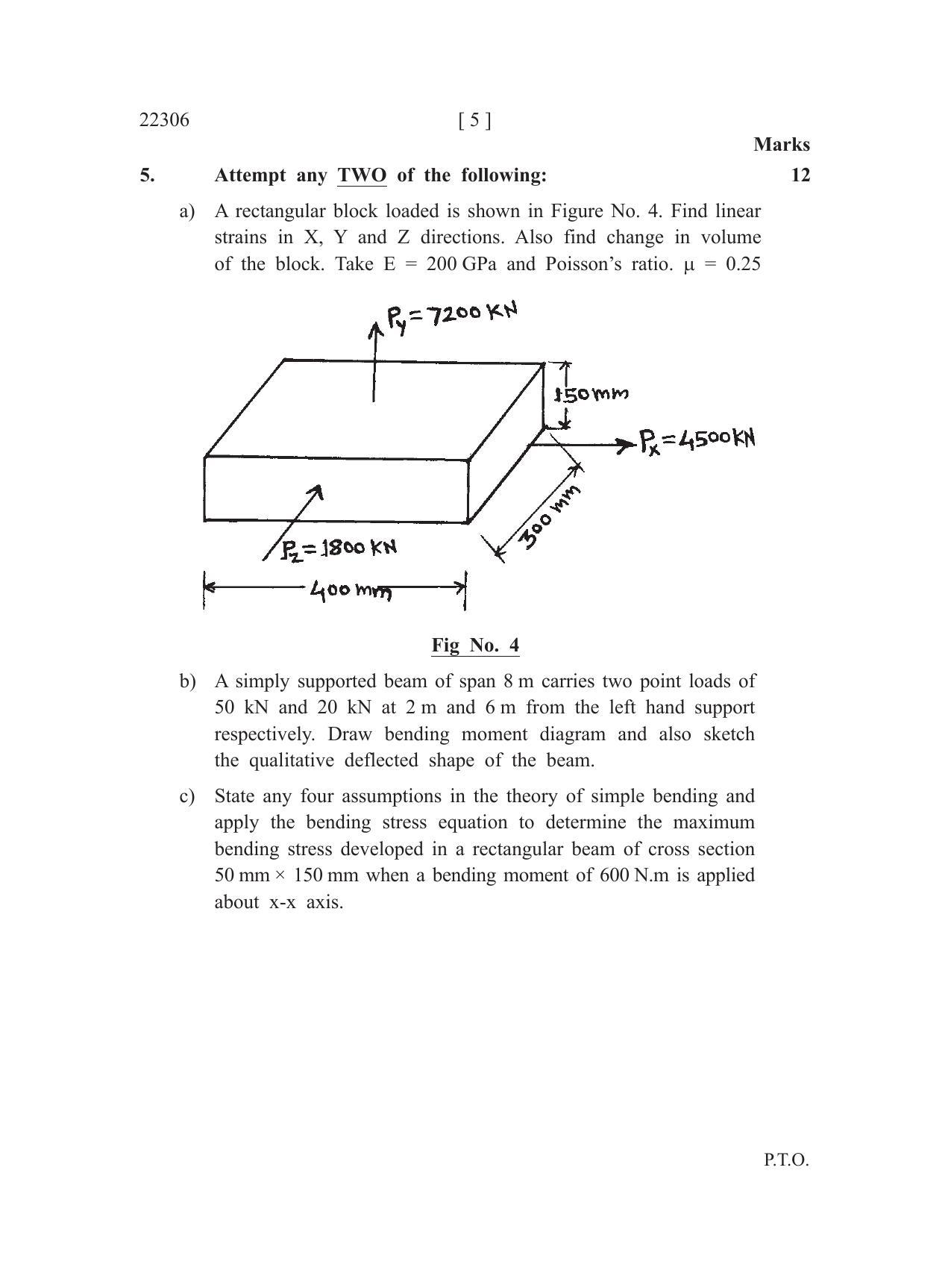 MSBTE Question Paper - 2019 - Strength of Materials - Page 5