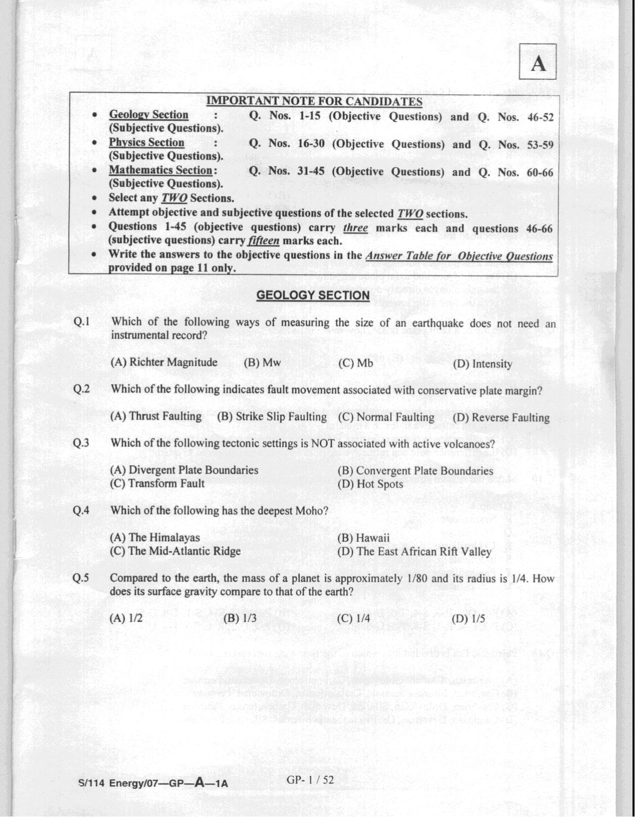 JAM 2008: GP Question Paper - Page 3