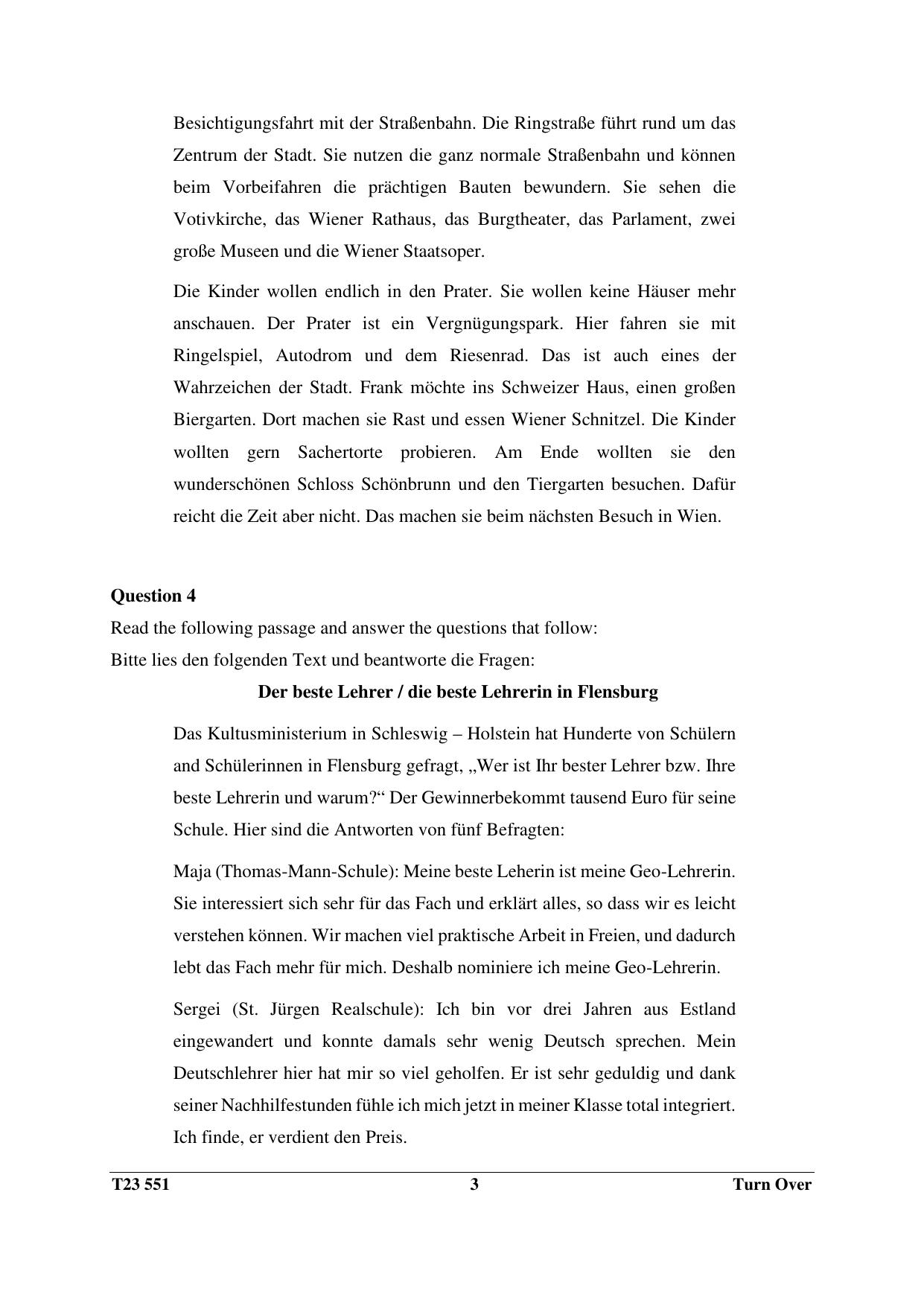ICSE Class 10 GERMAN (Group III Elective) 2023 Question Paper - Page 3
