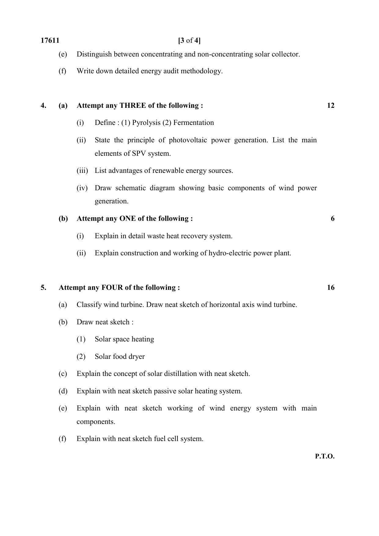 MSBTE Winter Question Paper 2019 - Renewable Energy Sources & Management - Page 3