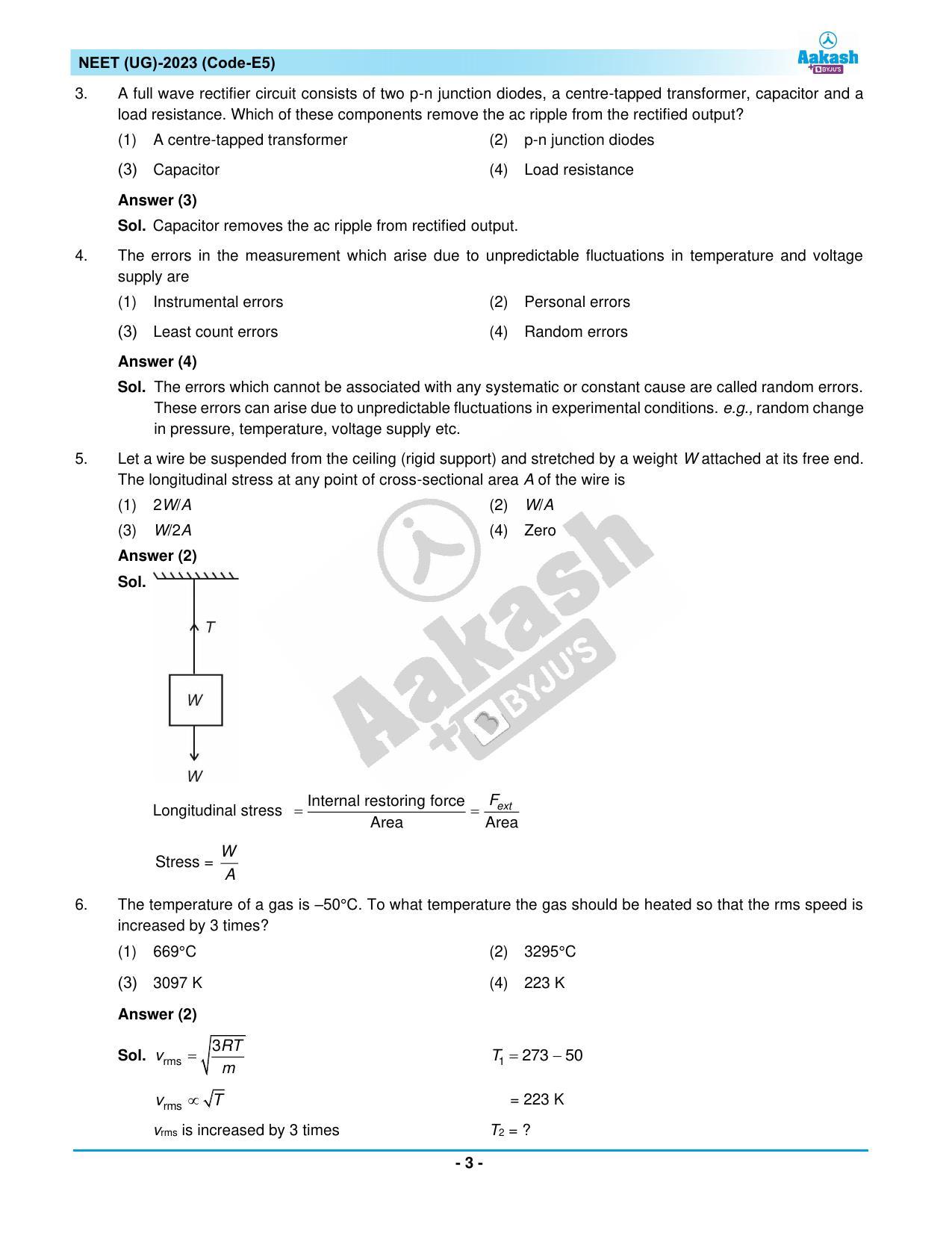 NEET 2023 Question Paper E5 - Page 3
