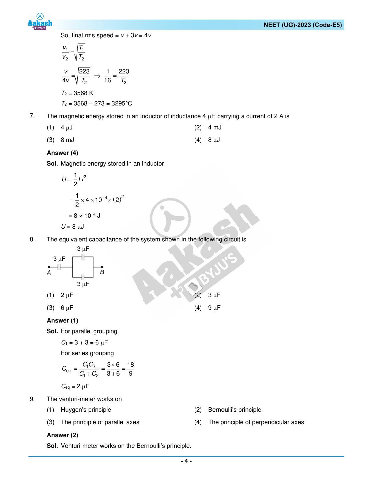 NEET 2023 Question Paper E5 - Page 4