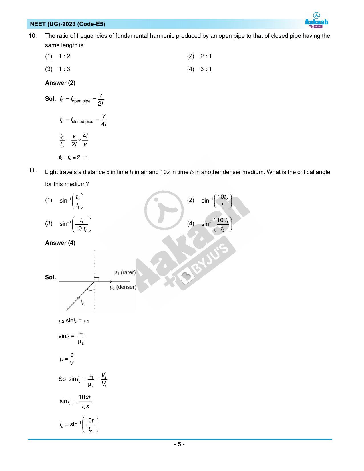 NEET 2023 Question Paper E5 - Page 5