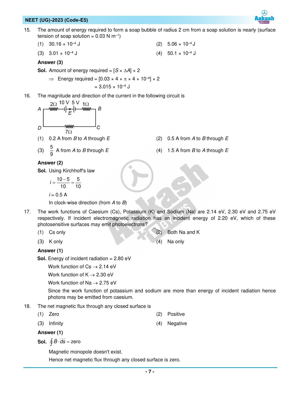 NEET 2023 Question Paper E5 - Page 7